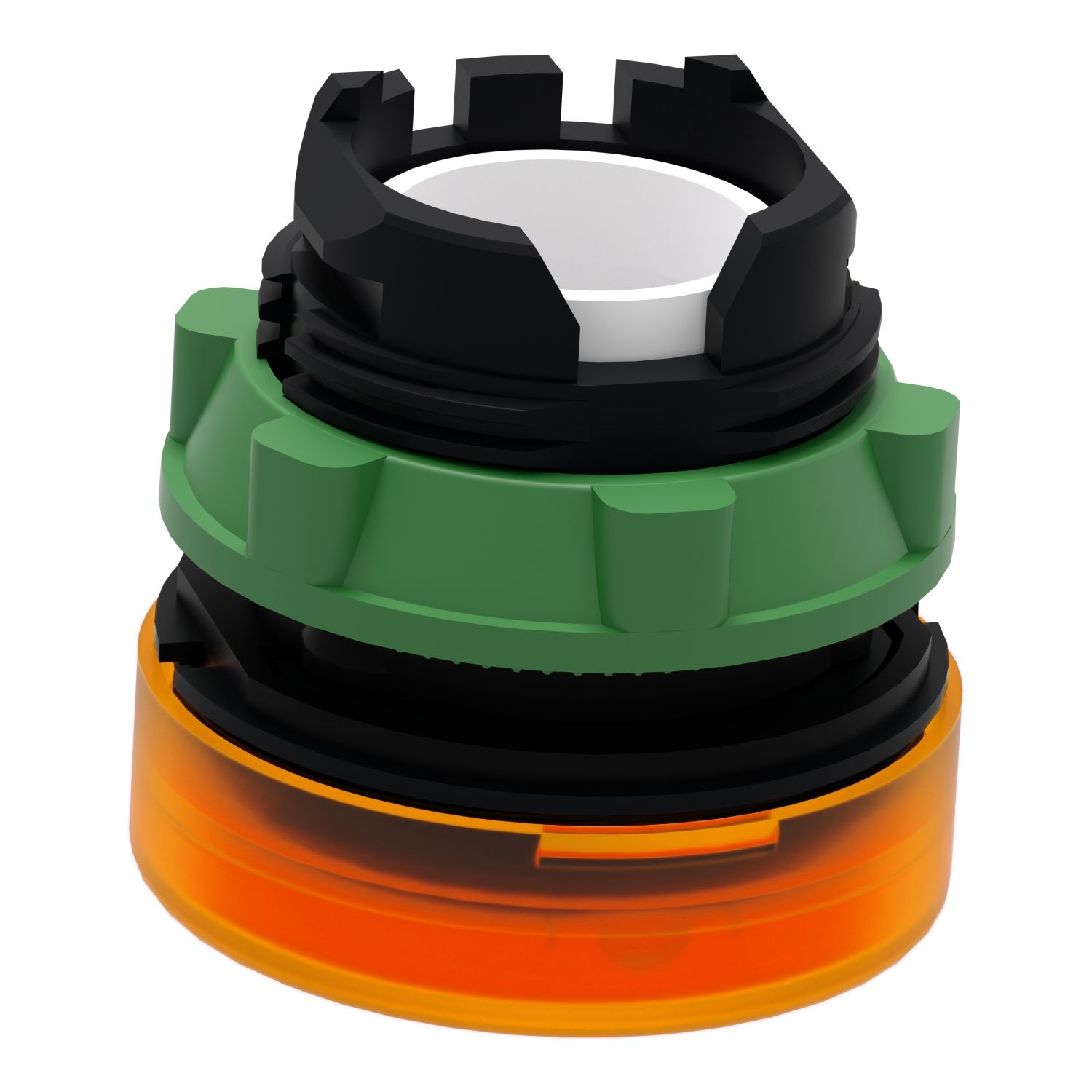 Picture of Head for Pilot light, Harmony XB5, plastic, orange, 22mm, universal LED, plain lens