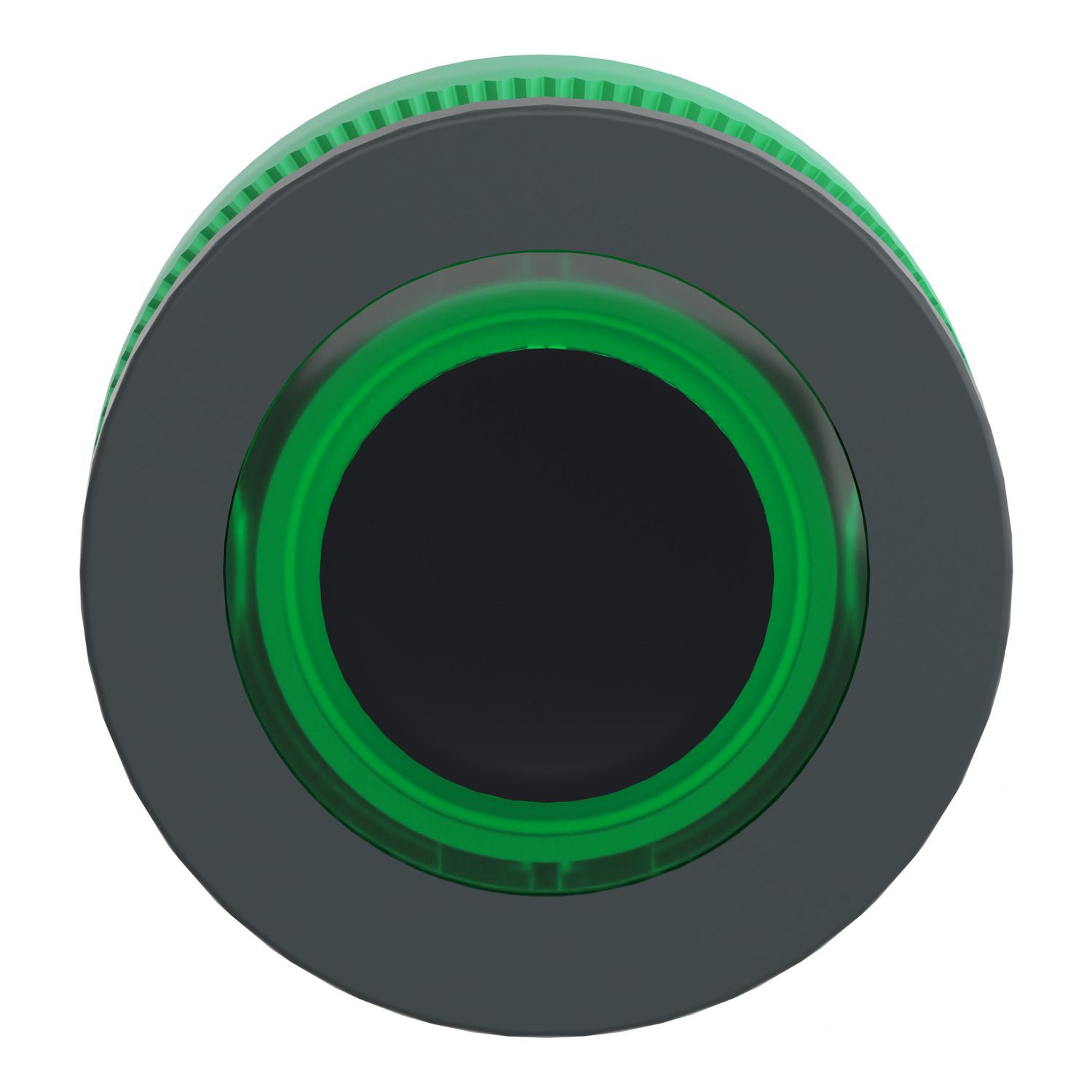 Picture of Head for illuminated push button, Harmony XB5, plastic, green flush mounted, 30mm, universal LED, illuminated ring