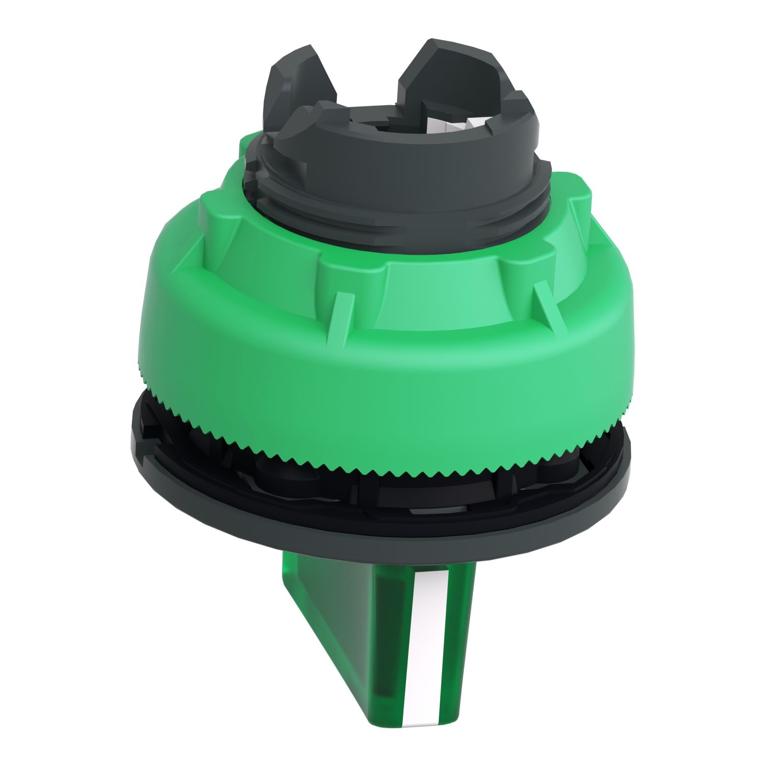Picture of Head for illuminated selector switch, Harmony XB5, plastic, green handle, universal LED, 3 positions, to center