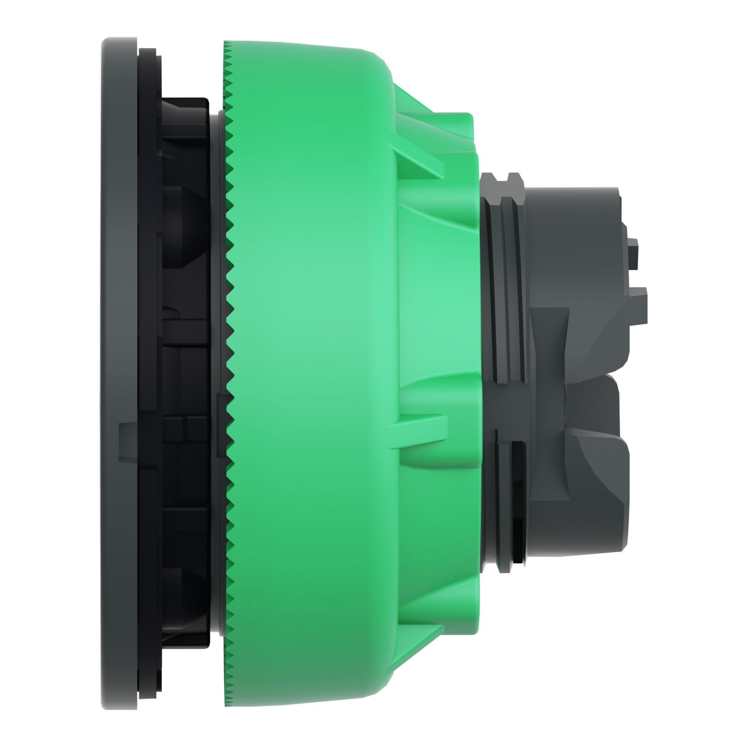 Picture of Head for illuminated push button, Harmony XB5, antimicrobial, plastic, green flush mounted, 30mm, universal LED,