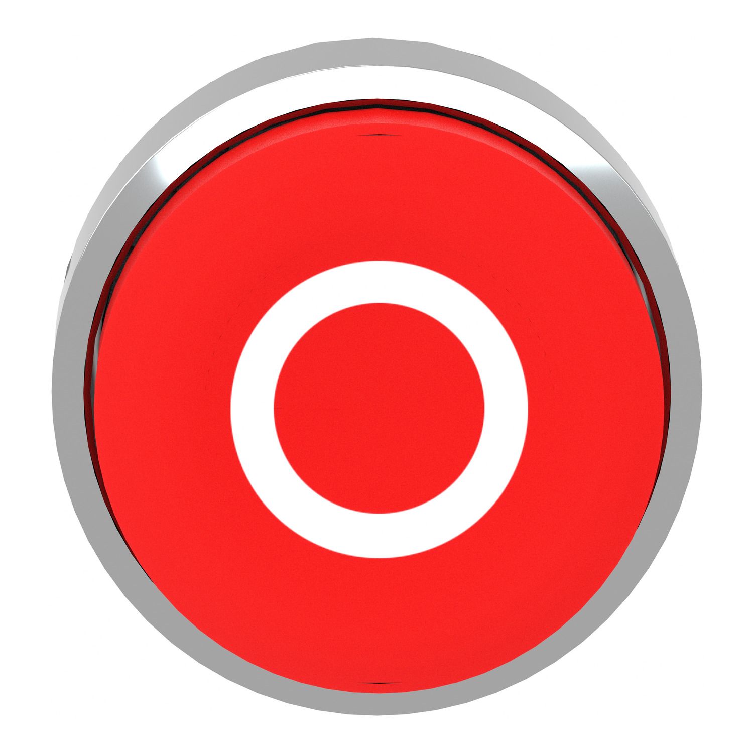 Picture of Projecting push button head 40mm, Harmony XB4, metal, red, 22mm, spring return, marked O