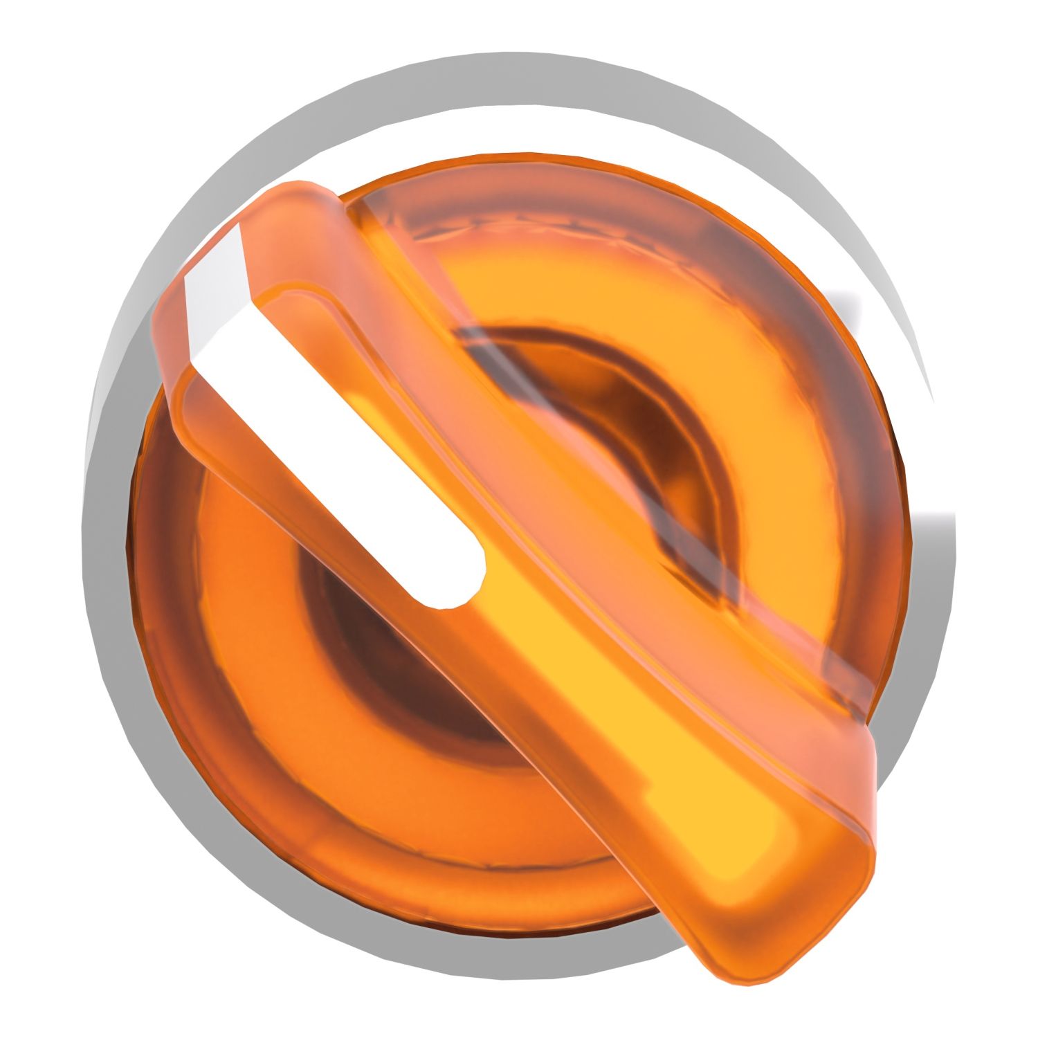 Picture of Head for illuminated selector switch, Harmony XB4, chromium metal, orange handle, 22mm, universal LED, 2 positions,