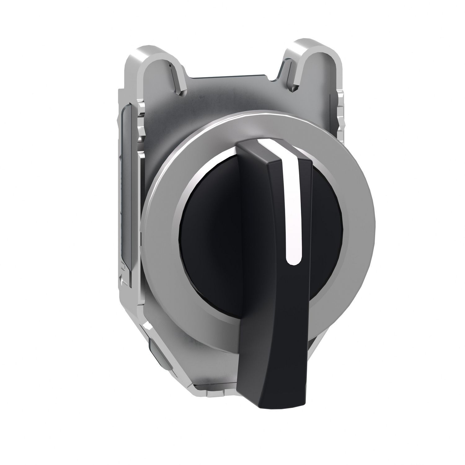 Picture of Head for selector switch, Harmony XB4, black long handle, flush, 30mm, 3 positions, spring return