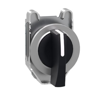 Picture of Head for selector switch, Harmony XB4, black long handle, flush, 30mm, 3 positions, spring return
