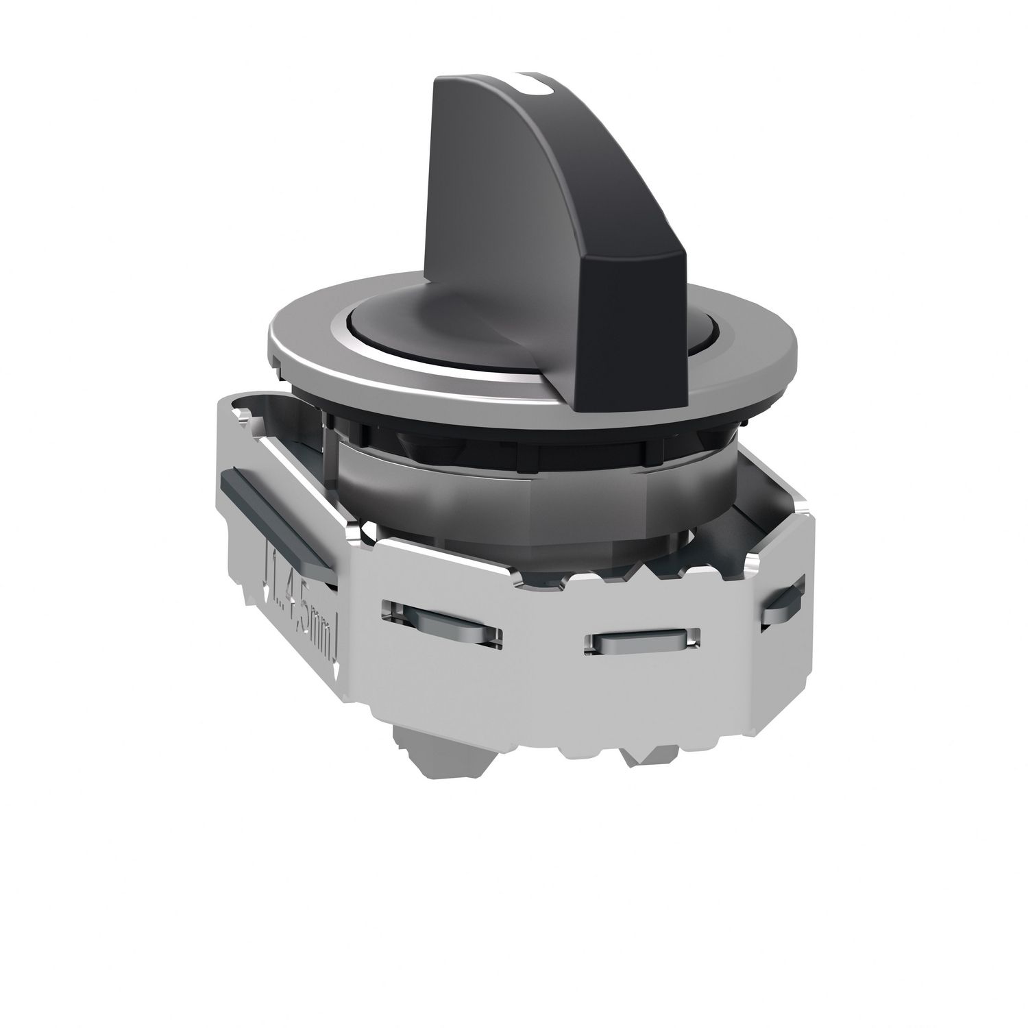 Picture of Head for selector switch, Harmony XB4, black long handle, flush, 30mm, 3 positions, spring return