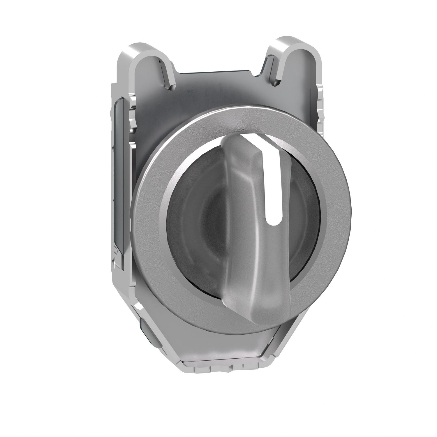 Picture of Head for illuminated selector switch, Harmony XB4, metal, white handle, 30mm, universal LED, 3 positions, right to center