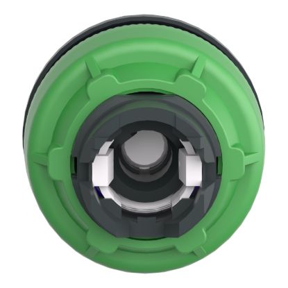 Picture of Head for illuminated selector switch, Harmony XB5, plastic, blue handle, universal LED, 3 positions, left to center