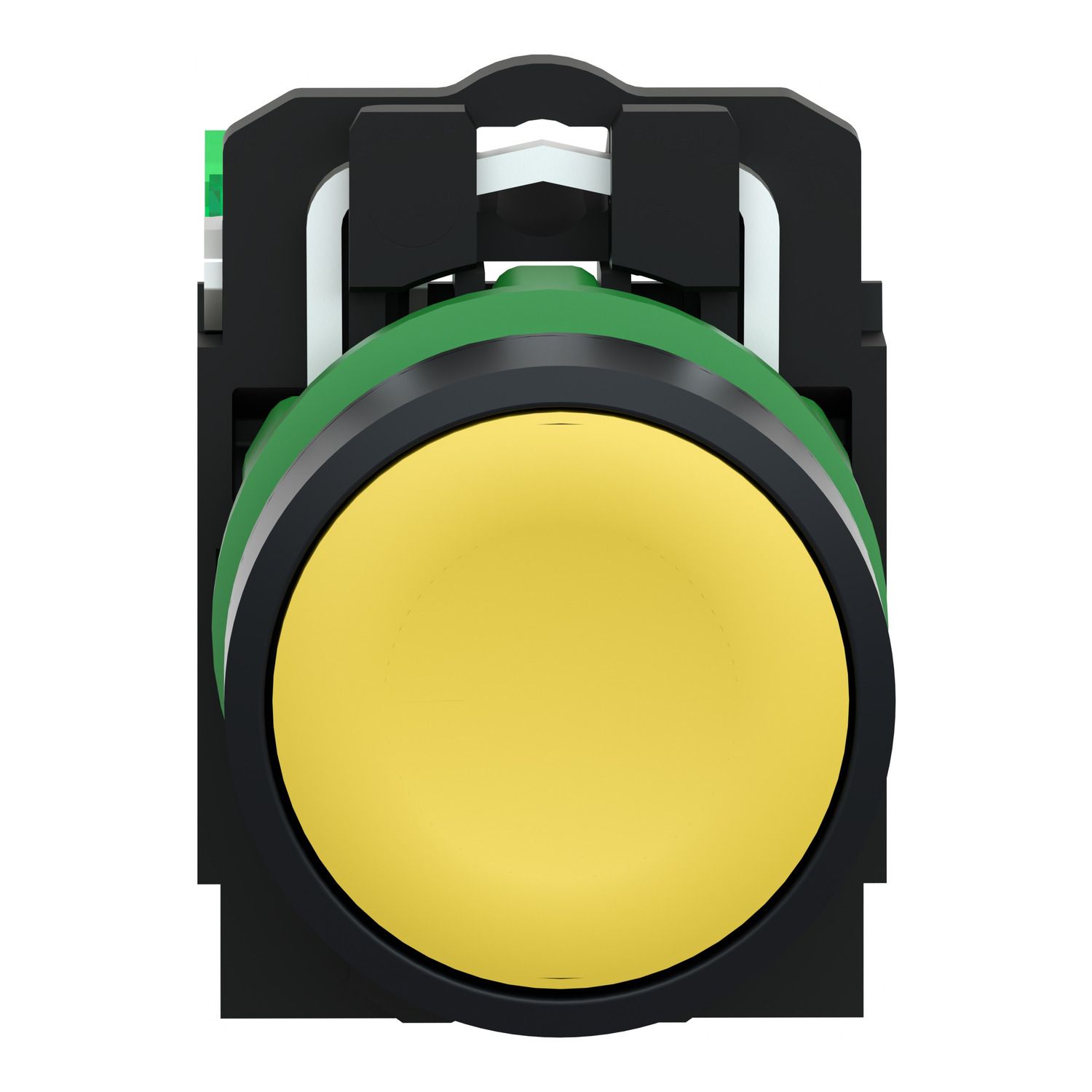 Picture of Wireless and batteryless transmitter, Harmony XB5R, push button, plastic, yellow, 22mm, spring return