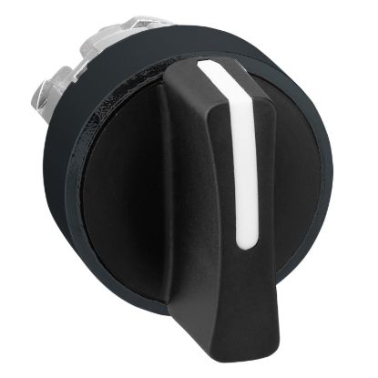 Picture of Head for selector switch, Harmony XB4, black metal, black, 22mm, 3 positions, stay put