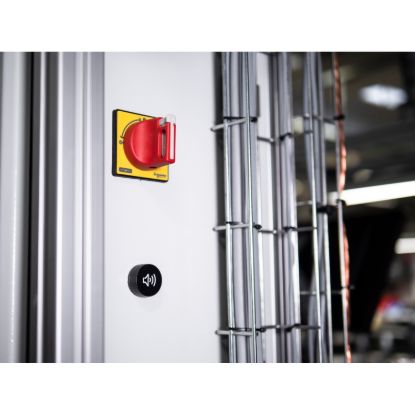 Picture of Annunciator, Harmony XB5, Illuminated buzzer, plastic, yellow, 22mm, continuous or intermittent tone, 110...120V AC DC