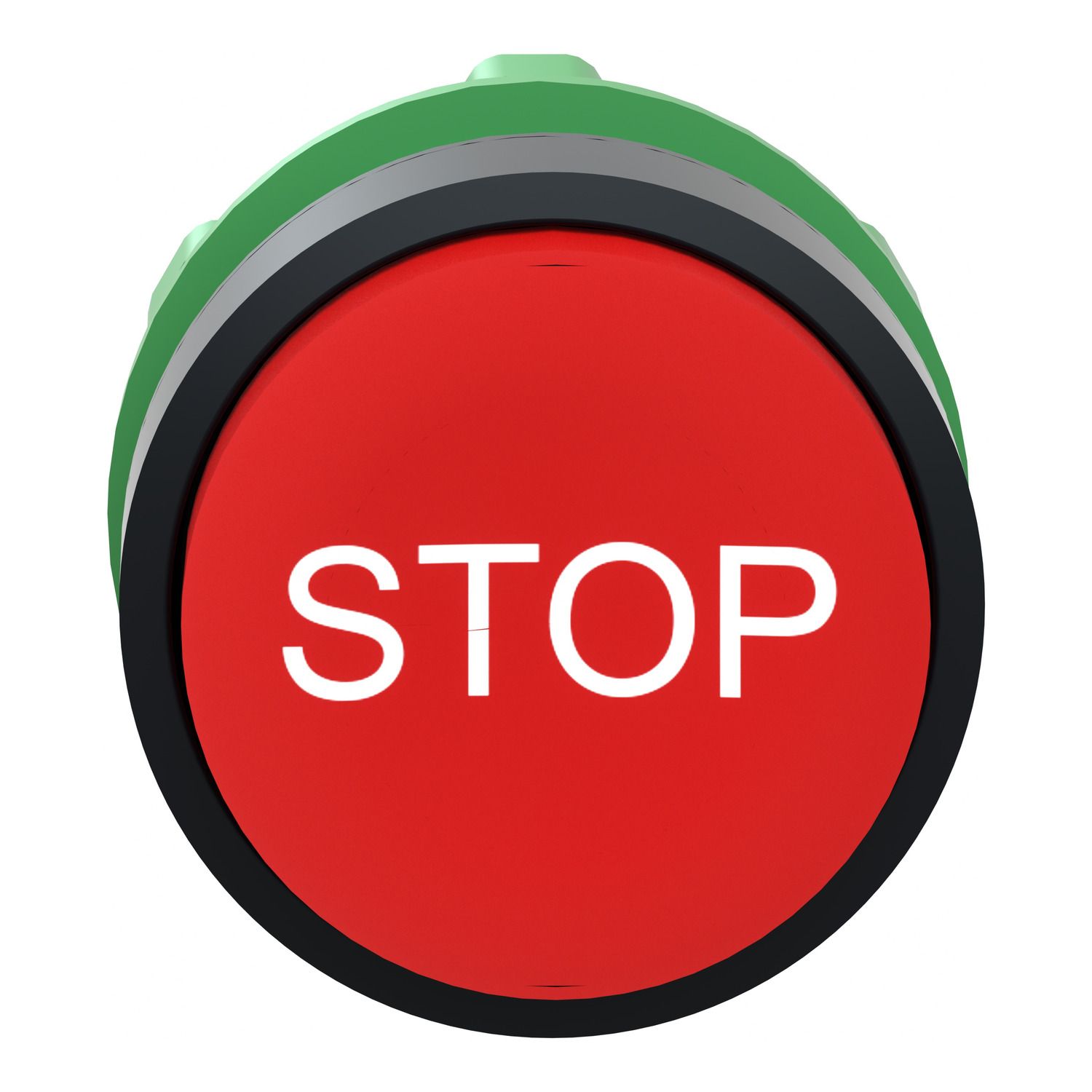 Picture of Projecting push button head 40mm, Harmony XB5, plastic, red, 22mm, spring return, marked STOP