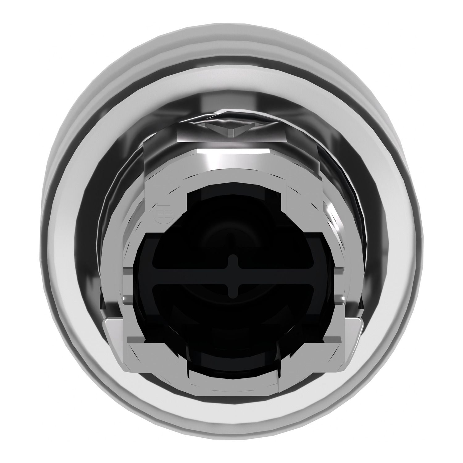 Picture of Head for non illuminated push button, Harmony XB4, metal, flush, black, 22mm, spring return, booted, unmarked