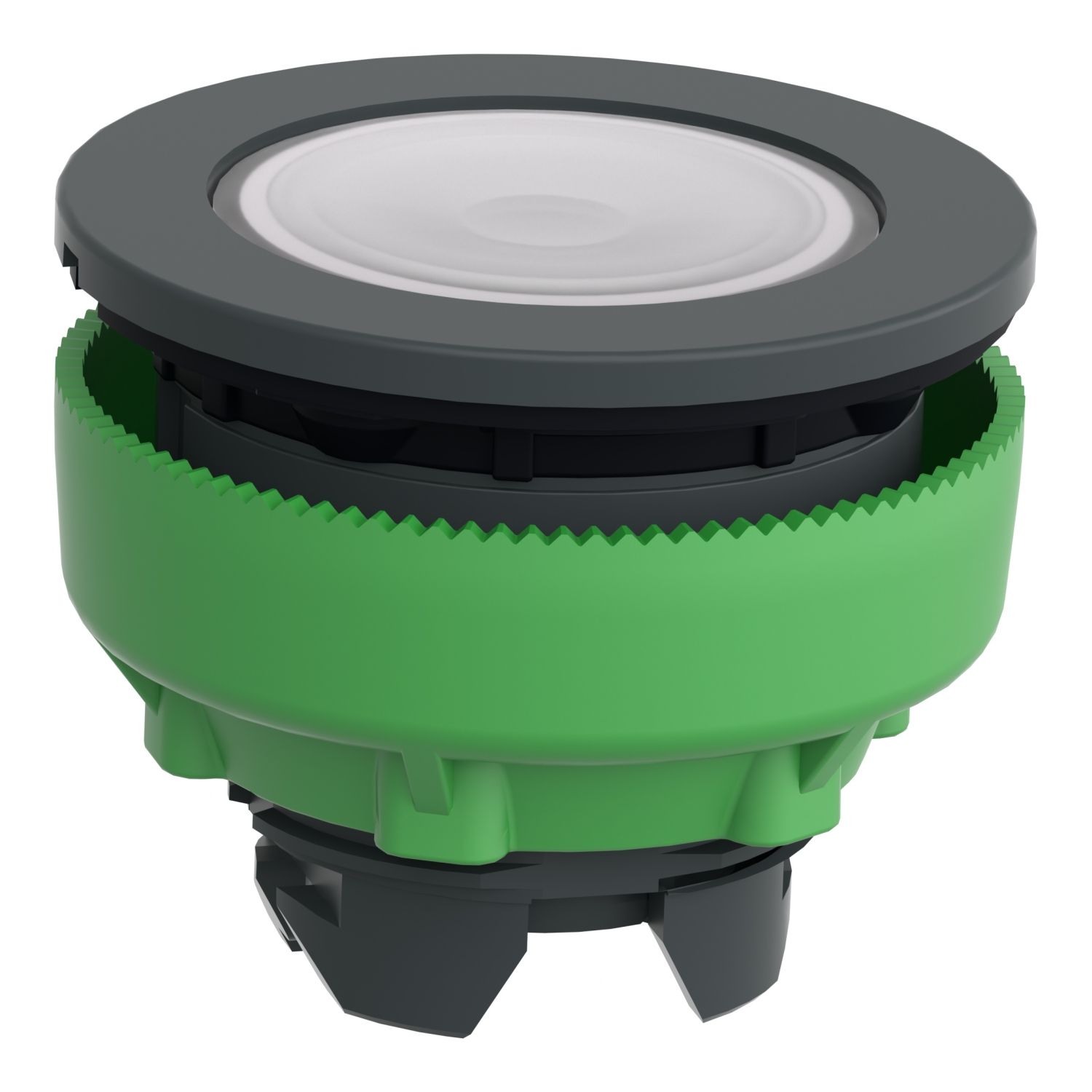 Picture of Head for illuminated push button, Harmony XB5, antimicrobial, plastic, white flush mounted, 30mm, universal LED,