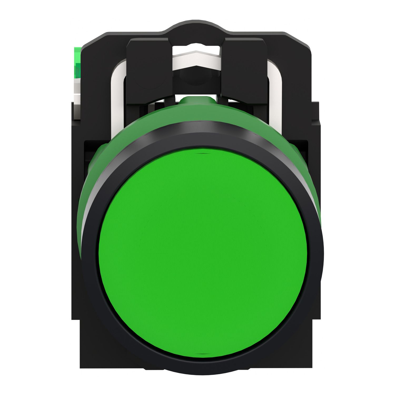 Picture of Wireless and batteryless transmitter, Harmony XB5R, push button, plastic, green, 22mm, spring return