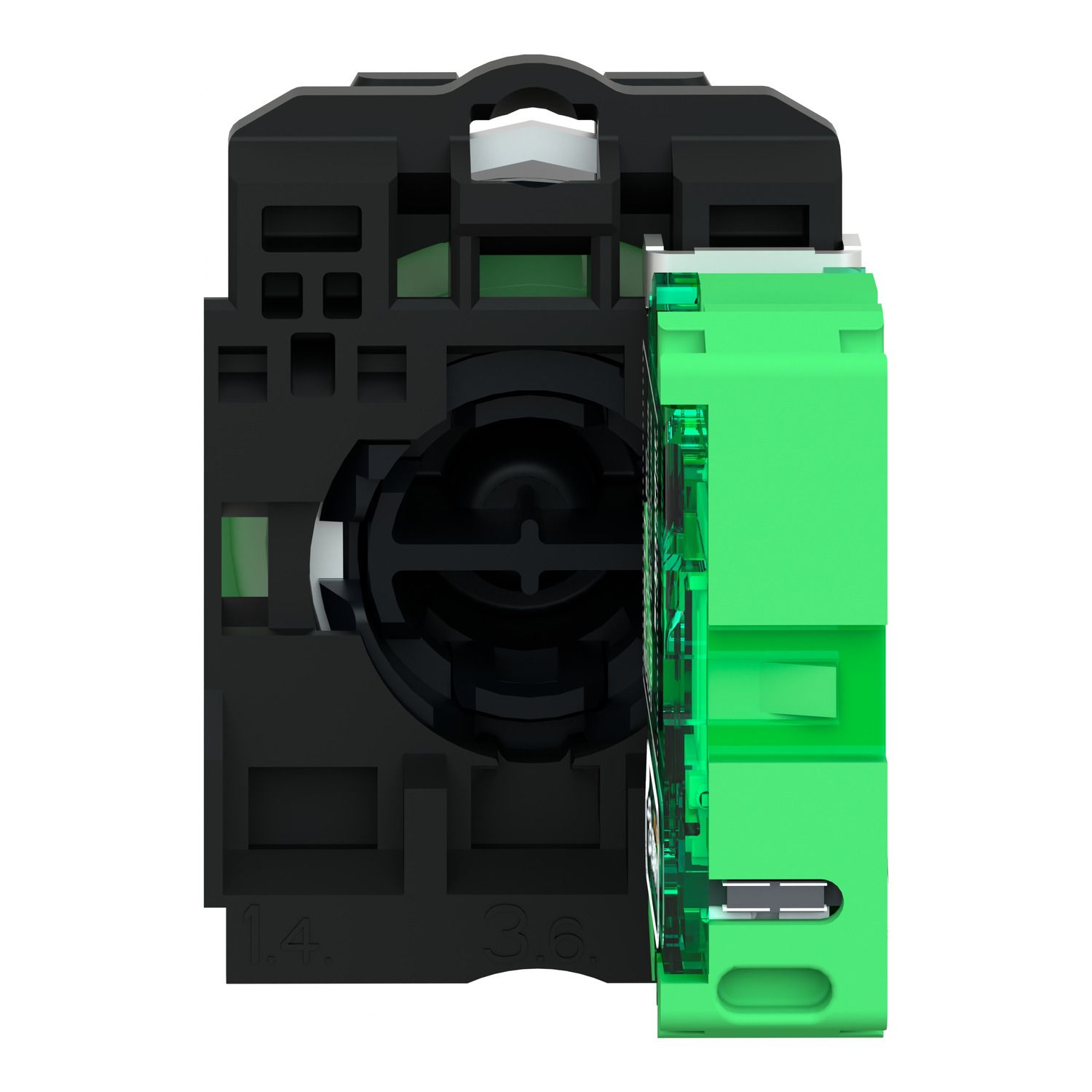 Picture of Wireless and batteryless transmitter, Harmony XB5R, push button, plastic, red, 22mm, spring return