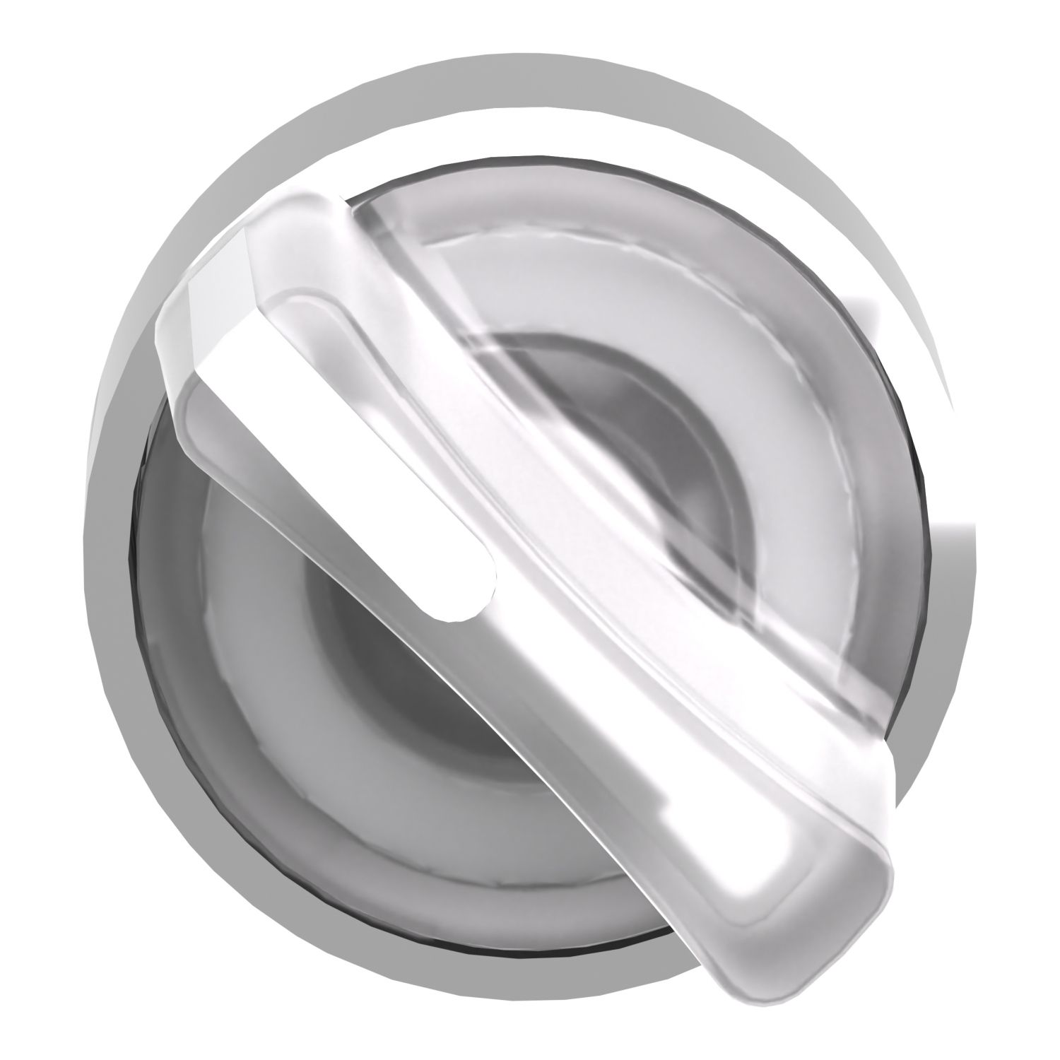 Picture of Head for illuminated selector switch, Harmony XB4, universal LED,  white handle, 22mm, 2 positions, spring return