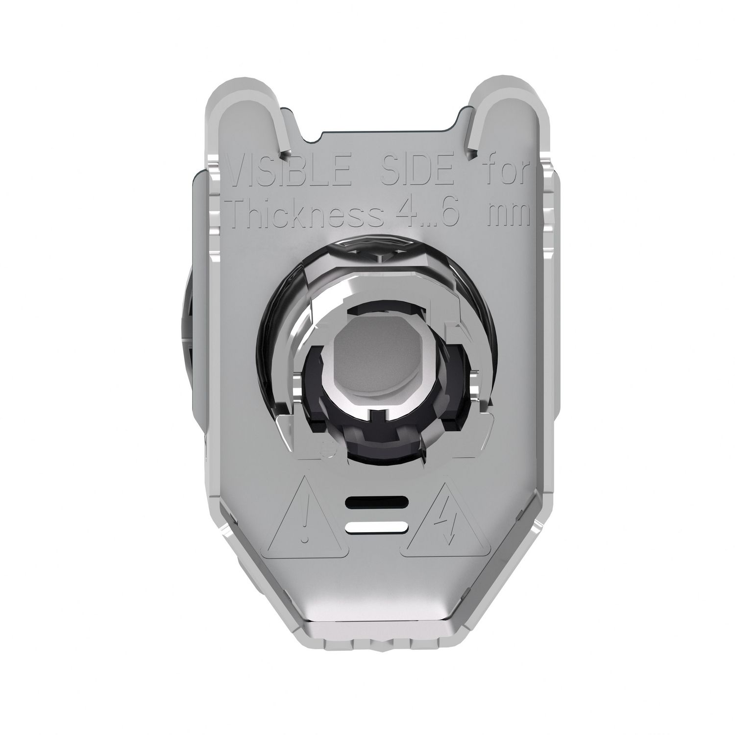 Picture of Head for illuminated push button, Harmony XB4, metal, green projecting, 30mm, universal LED, push-push, unmarked