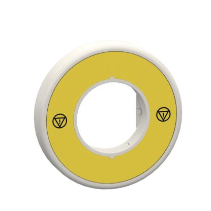 Picture of Illuminated unmarked legend ring, Harmony XB5, 60mm, plastic, yellow, red fixed integral LED, 230...240V AC