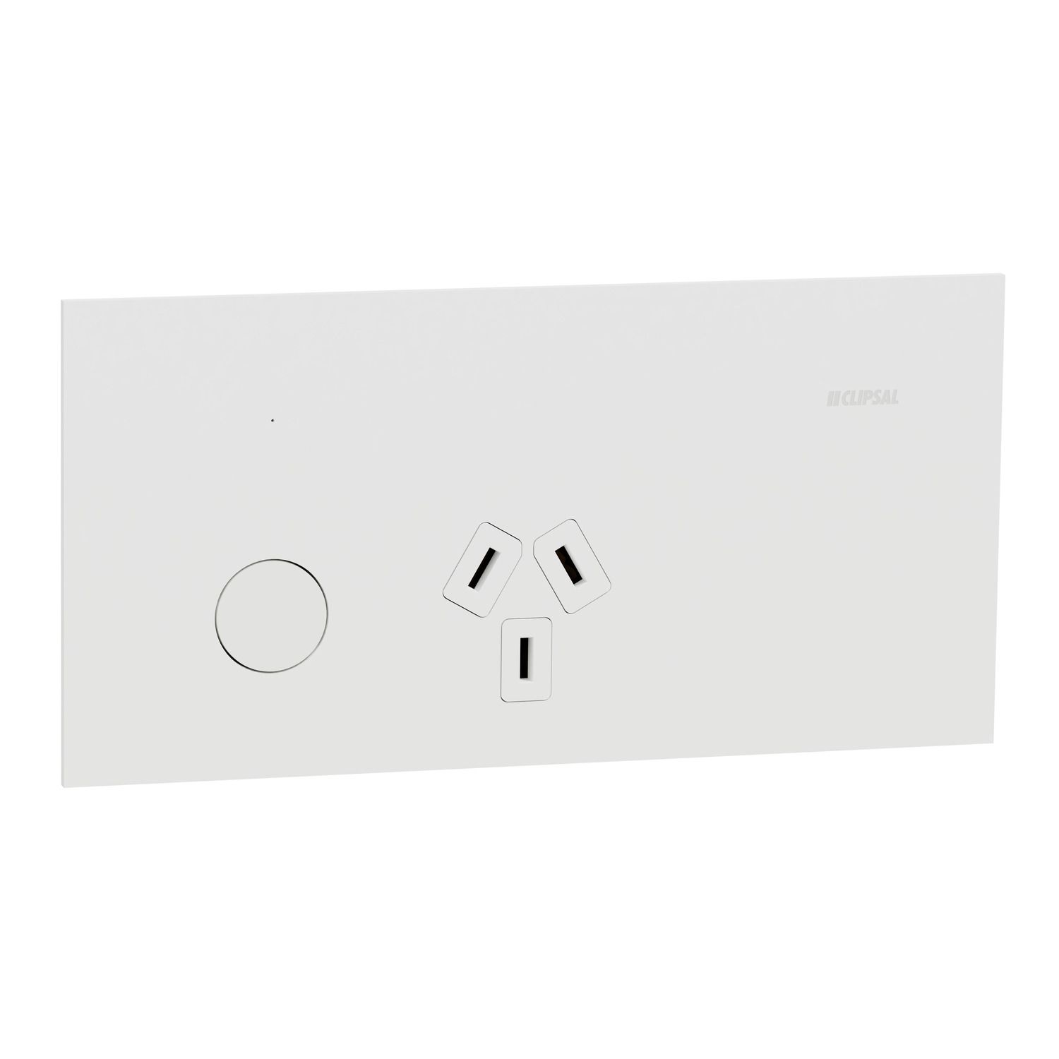Picture of Single Switch Power Point, Clipsal Solis T Series, Smart Switch, Horizontal Mount, 230V-240V, 10A