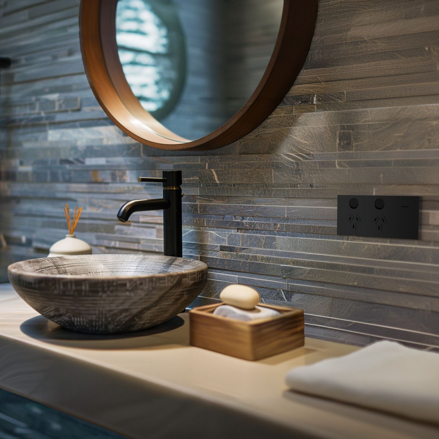 Picture of Double Switch Power Point, Clipsal Solis T Series, Horizontal Mount, 230V-240V, 10A