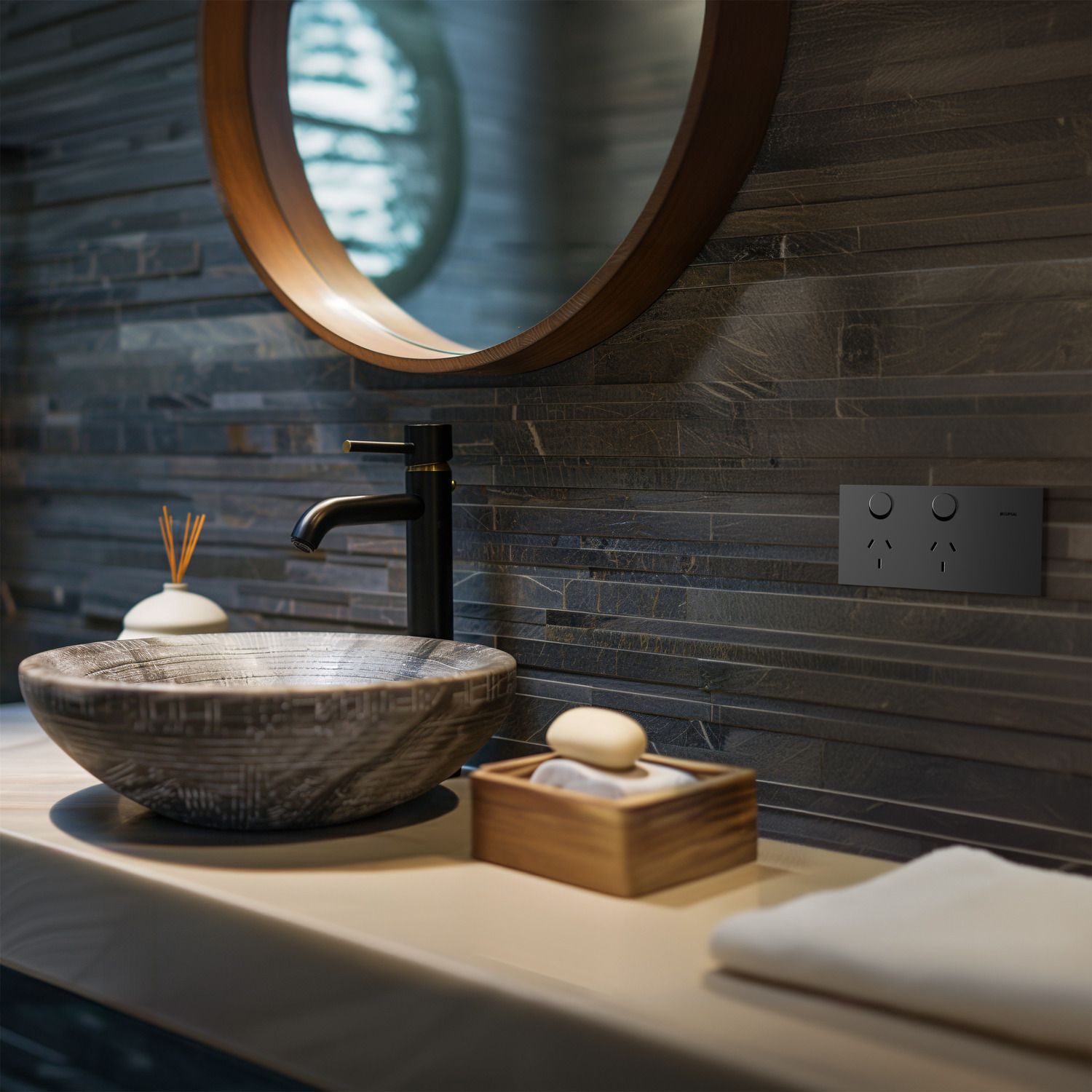 Picture of Double Switch Power Point, Clipsal Solis, Horizontal Mount, 230V-240V, 10A