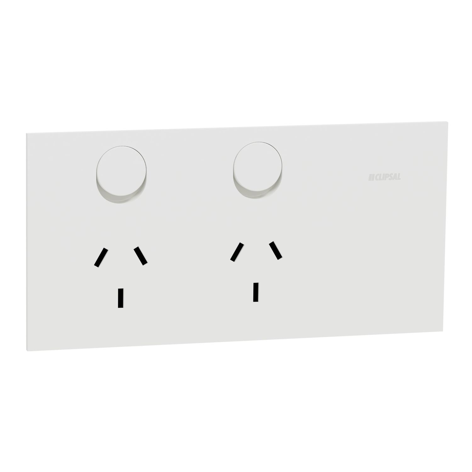 Picture of Double Switch Power Point, Clipsal Solis, Horizontal Mount, 230V-240V, 10A