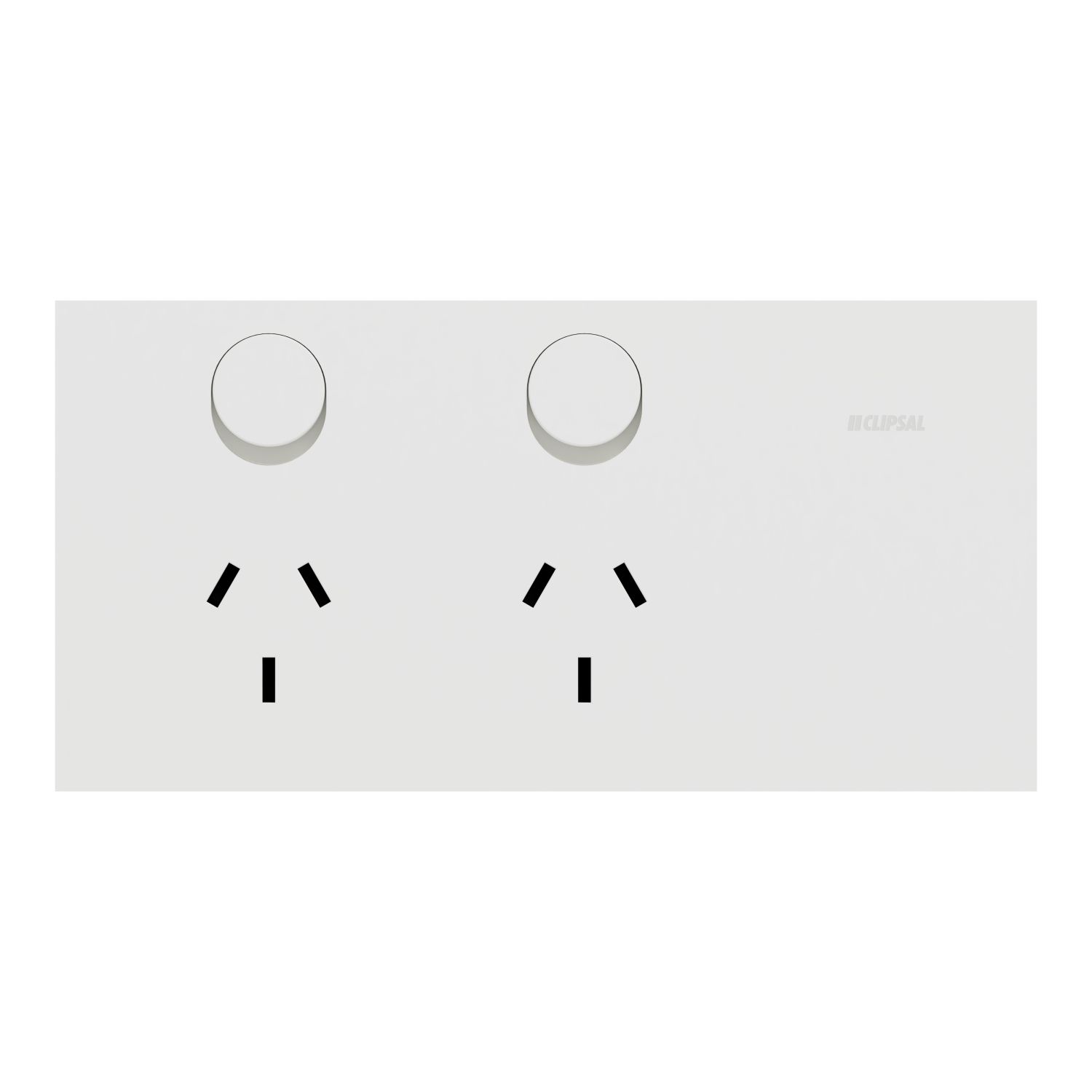 Picture of Double Switch Power Point, Clipsal Solis, Horizontal Mount, 230V-240V, 10A