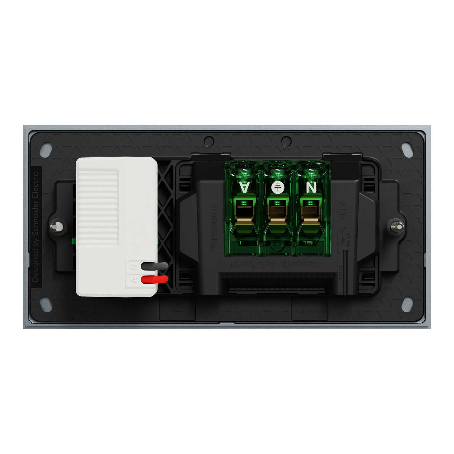 Picture of Double Switch Power Point, Clipsal Solis T Series, with USB C Charger, Horizontal Mount, 230V-240V, 10A