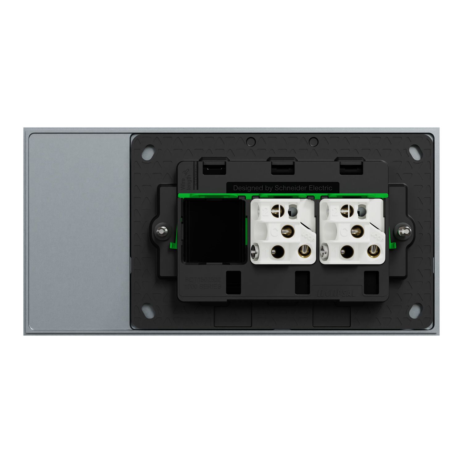 Picture of Flush Switch, Clipsal Solis T Series, Horizontal Mount, 2 Gang, 230V-240V, 10AX 1-Way/2-Way