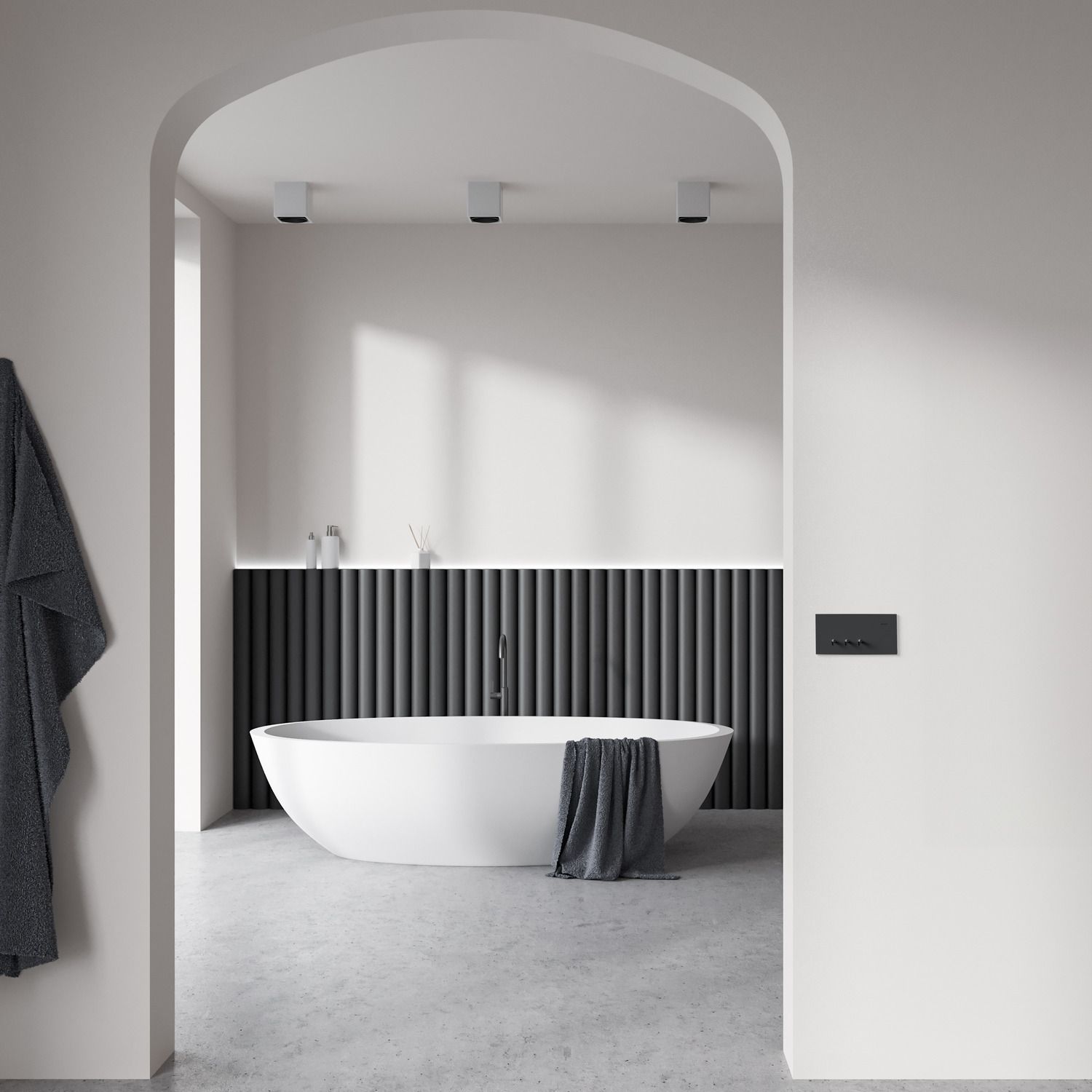 Picture of Flush Switch, Clipsal Solis T Series, Horizontal Mount, 3 Gang, 230V-240V, 10AX 1-Way/2-Way