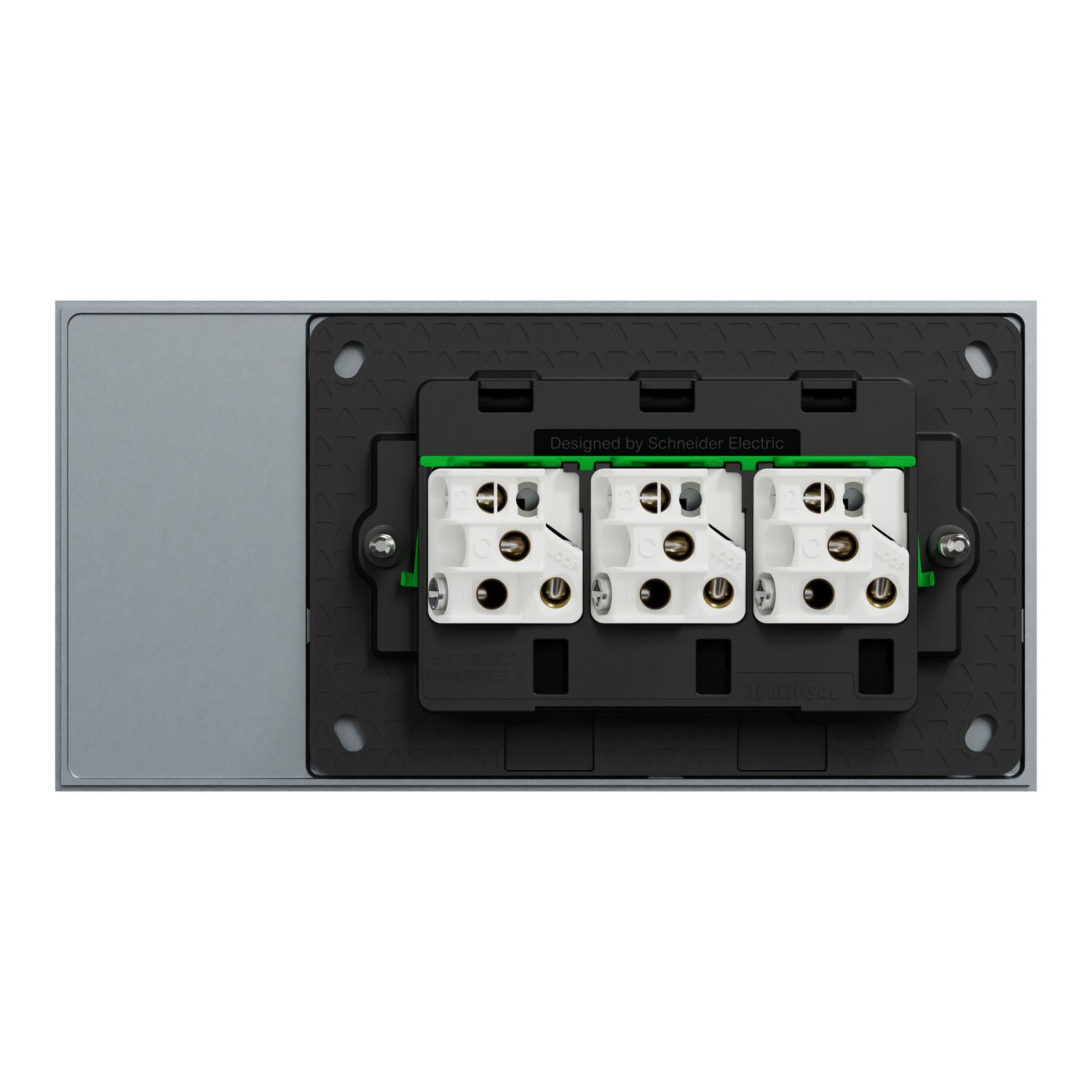 Picture of Flush Switch, Clipsal Solis T Series, Horizontal Mount, 3 Gang, 230V-240V, 10AX 1-Way/2-Way