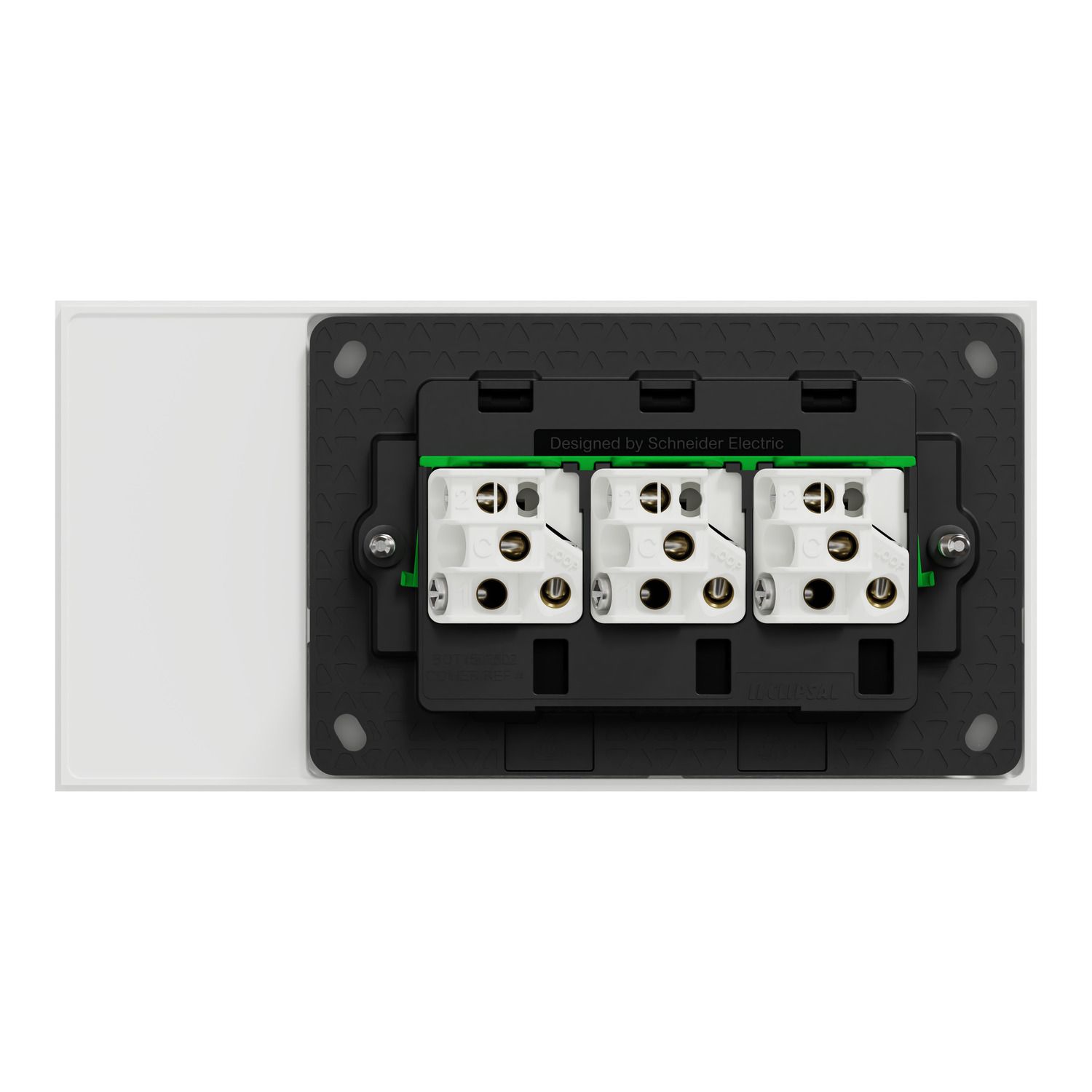 Picture of Flush Switch, Clipsal Solis T Series, Horizontal Mount, 3 Gang, 230V-240V, 10AX 1-Way/2-Way