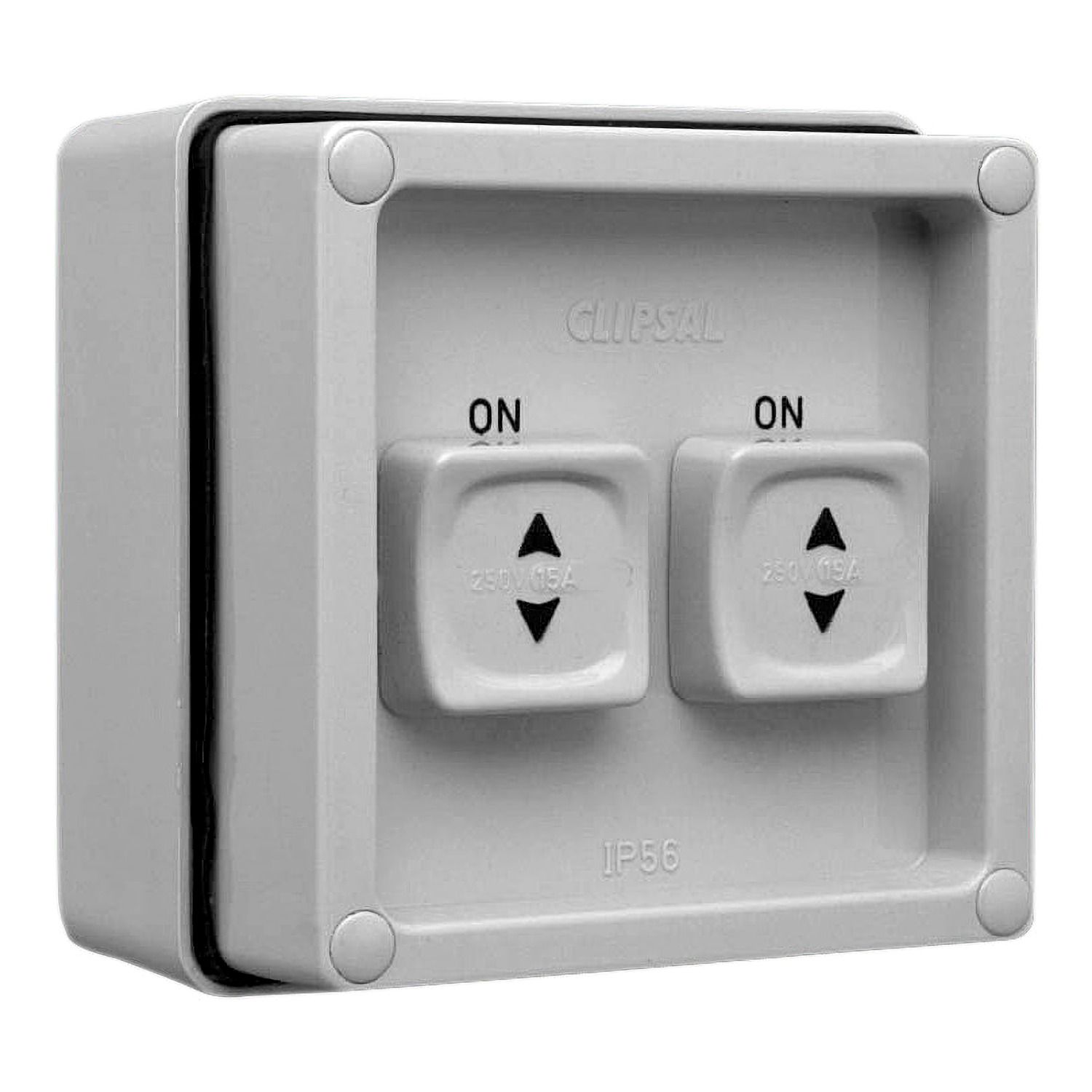 Picture of Surface Switch, Clipsal - 56 Series, 2 Gang, 1 Pole, 250VAC, 15A, Twin Sliding