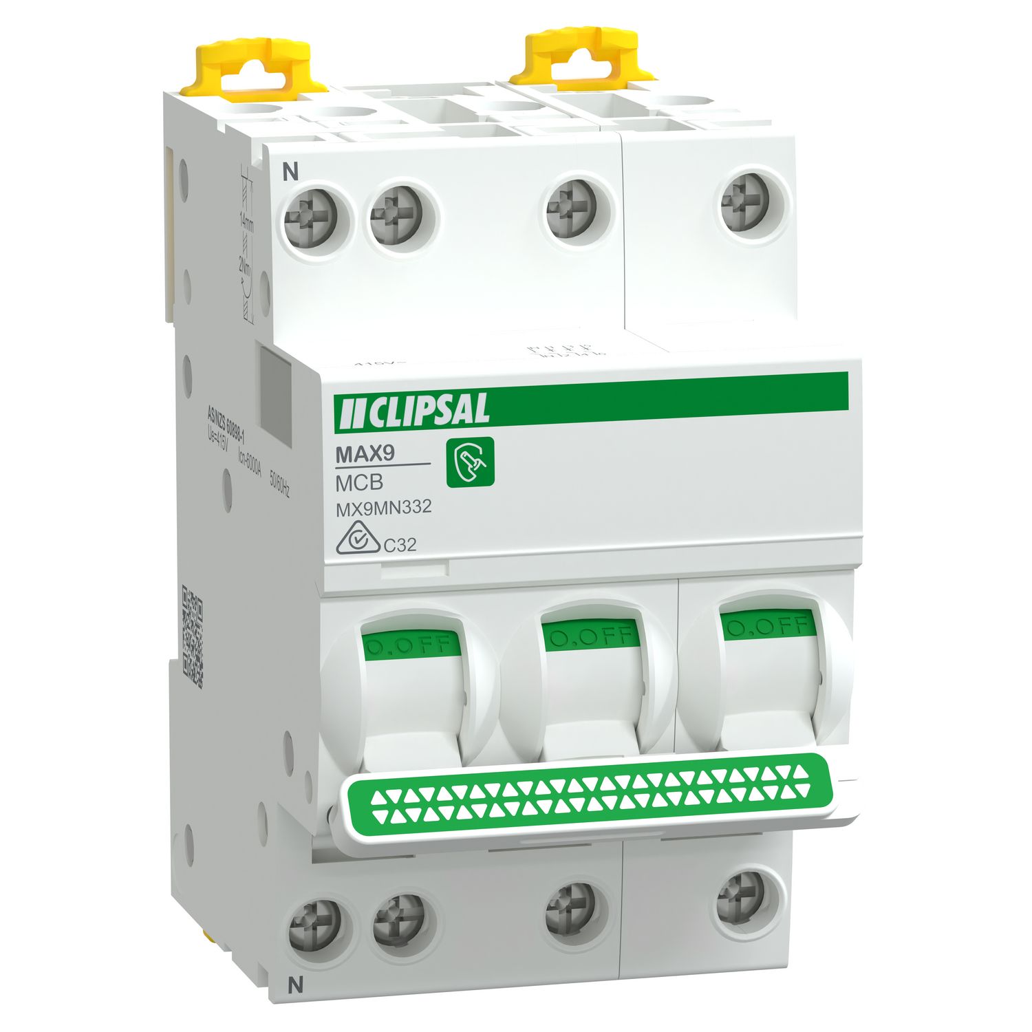 Picture of Miniature Circuit Breaker, Max9, 3P+N, 32A, C curve, 6000A