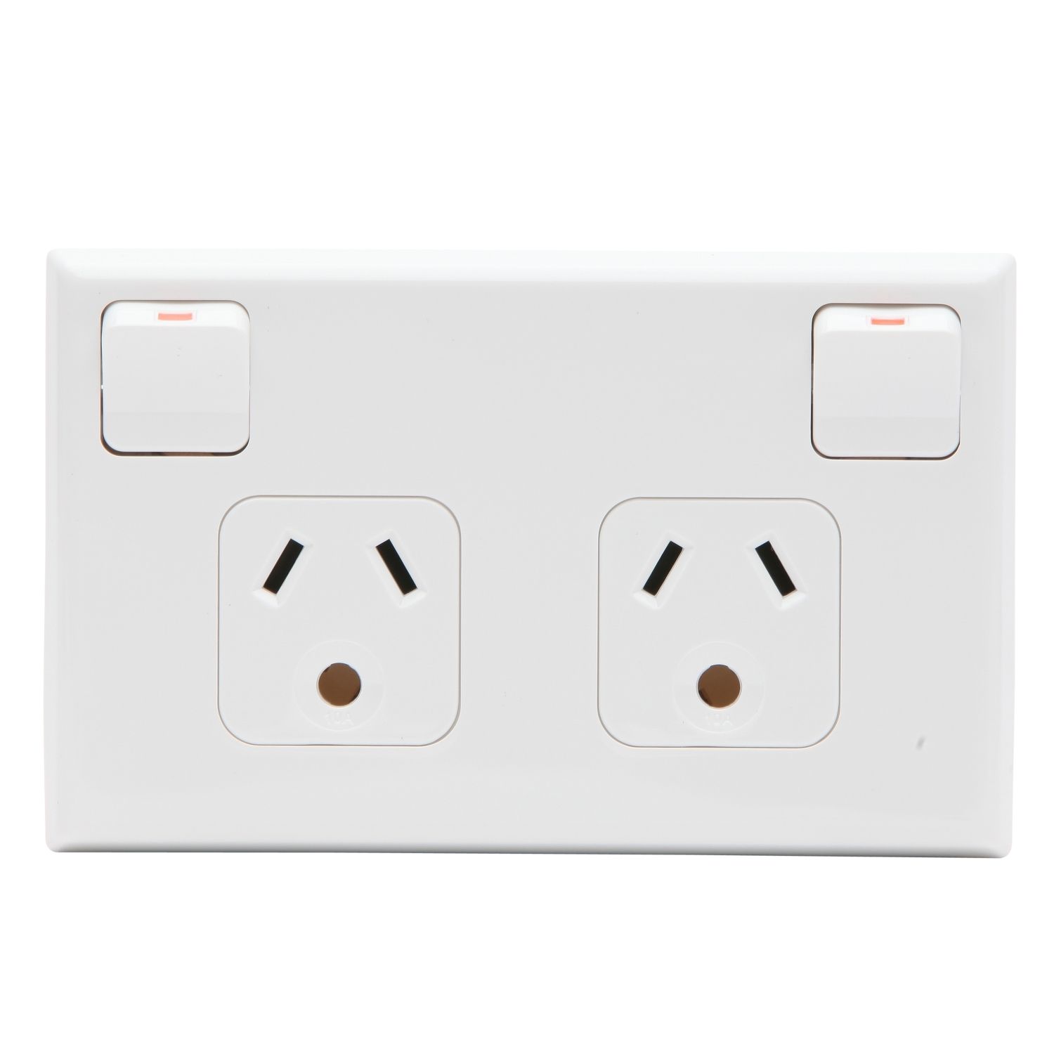 Picture of Socket Outlet 600 Series - Twin switched - Assembled - Horizontal - For lighting - 250 V - 10 A - White