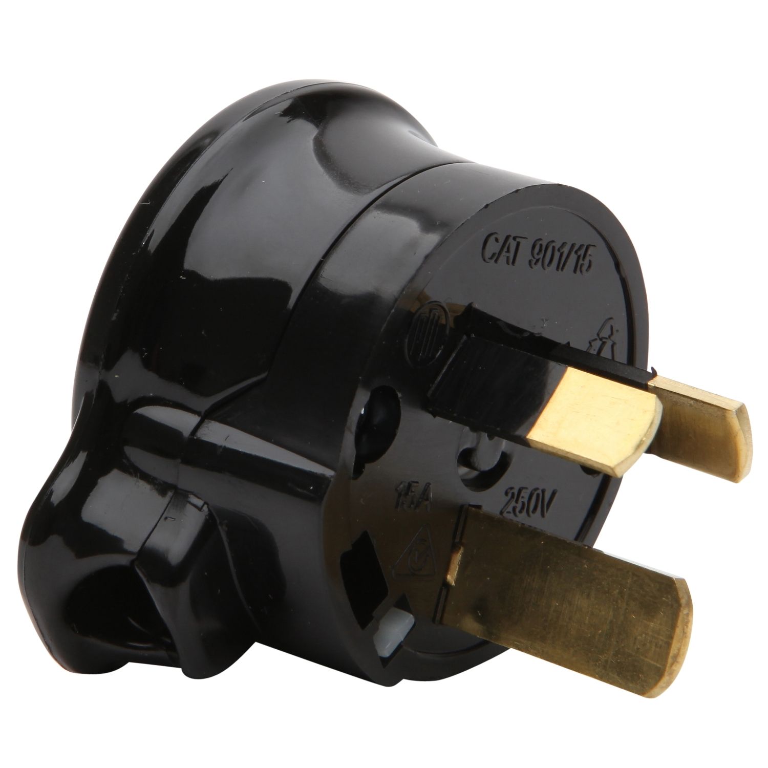 Picture of Side Entry 3Pin Rewireable Heavy Duty Plug; 15A, Black
