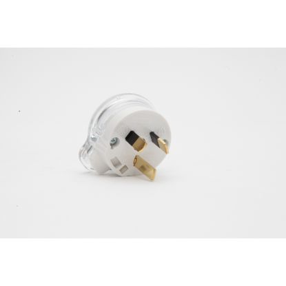 Picture of Side Entry 3Pin Rewireable Heavy Duty Plug; 10A, Clear
