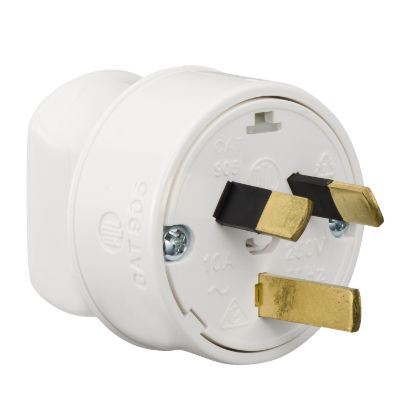 Picture of Back Entry Rewirable Heavy Duty Plug; 10A, White