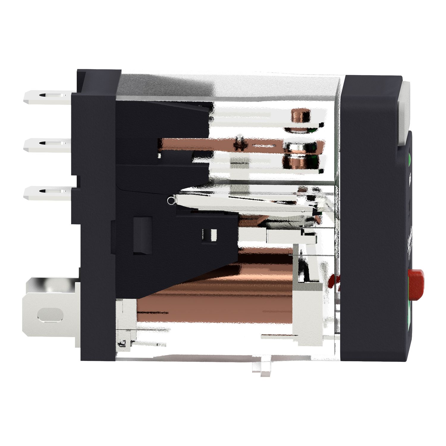 Picture of Interface plug in relay, Harmony Electromechanical Relays, 10A, 1CO, with LED, lockable test button, 12V DC
