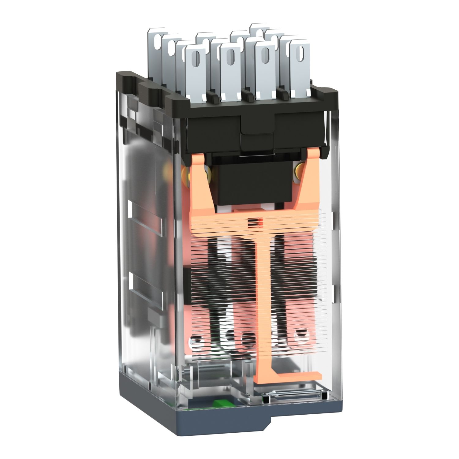 Picture of miniature plug in relay, Harmony Electromechanical Relays, 6A, 4CO, with LED, 24V DC