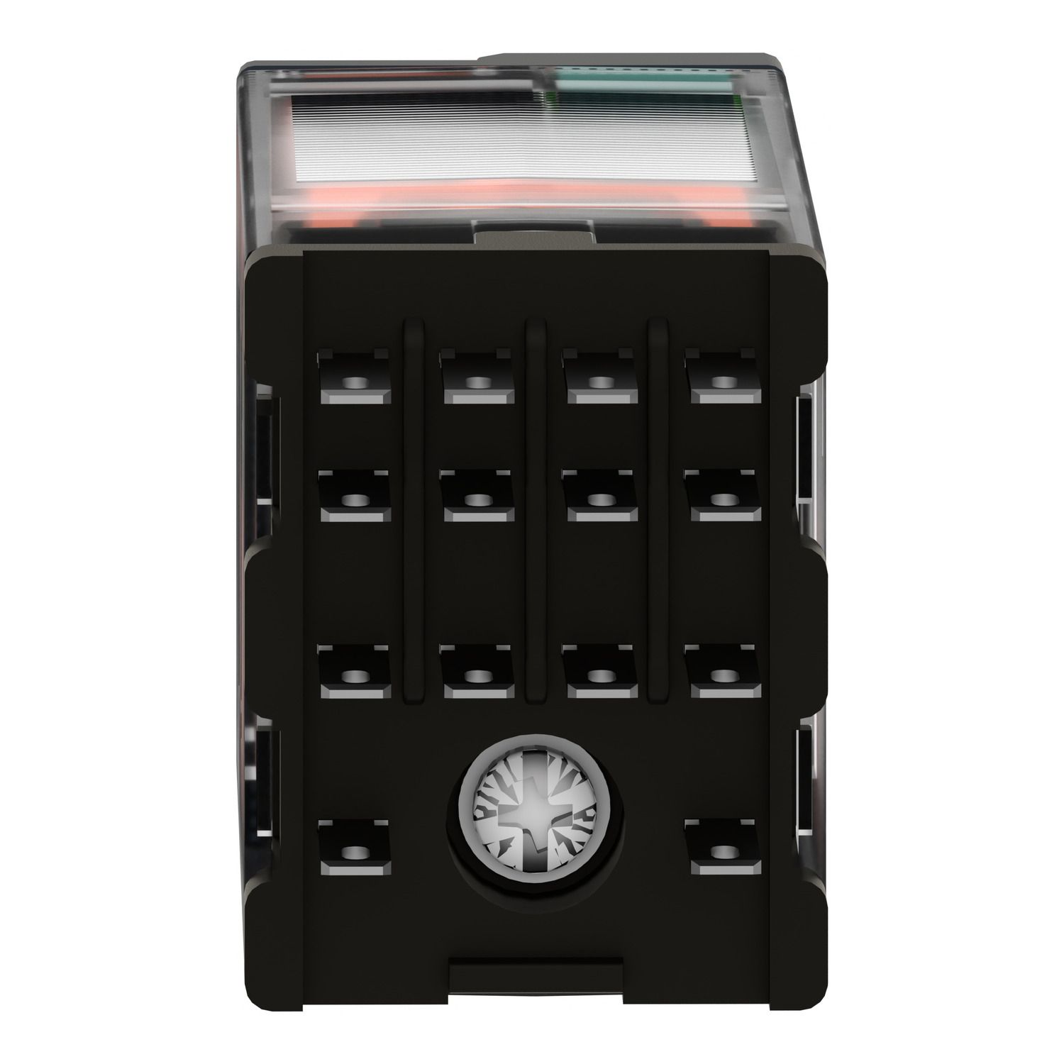 Picture of miniature plug in relay, Harmony Electromechanical Relays, 3A, 4CO, lockable test but to n, 24V DC