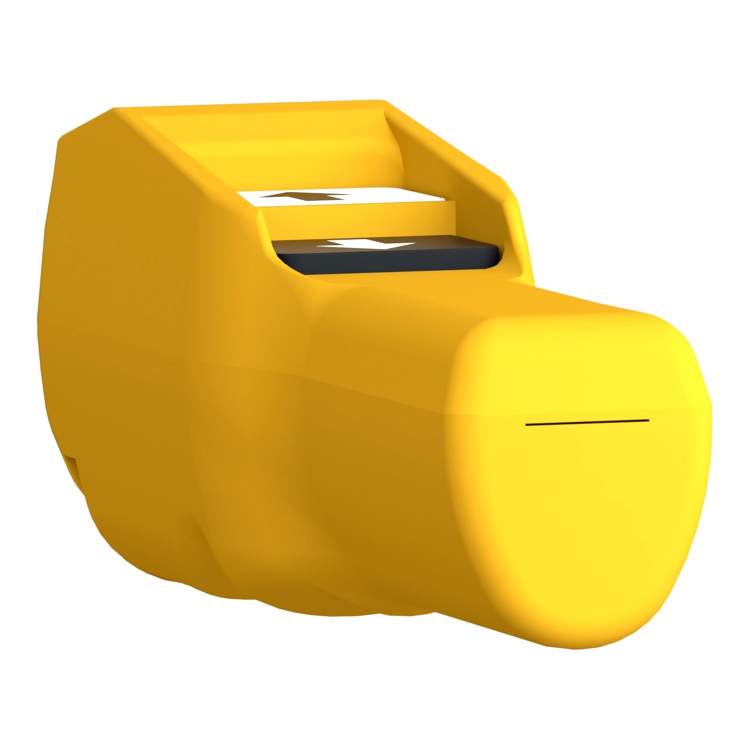 Picture of Pendant control station, Harmony XAC, plastic, yellow, pistol grip, 2 push buttons with NO+NC