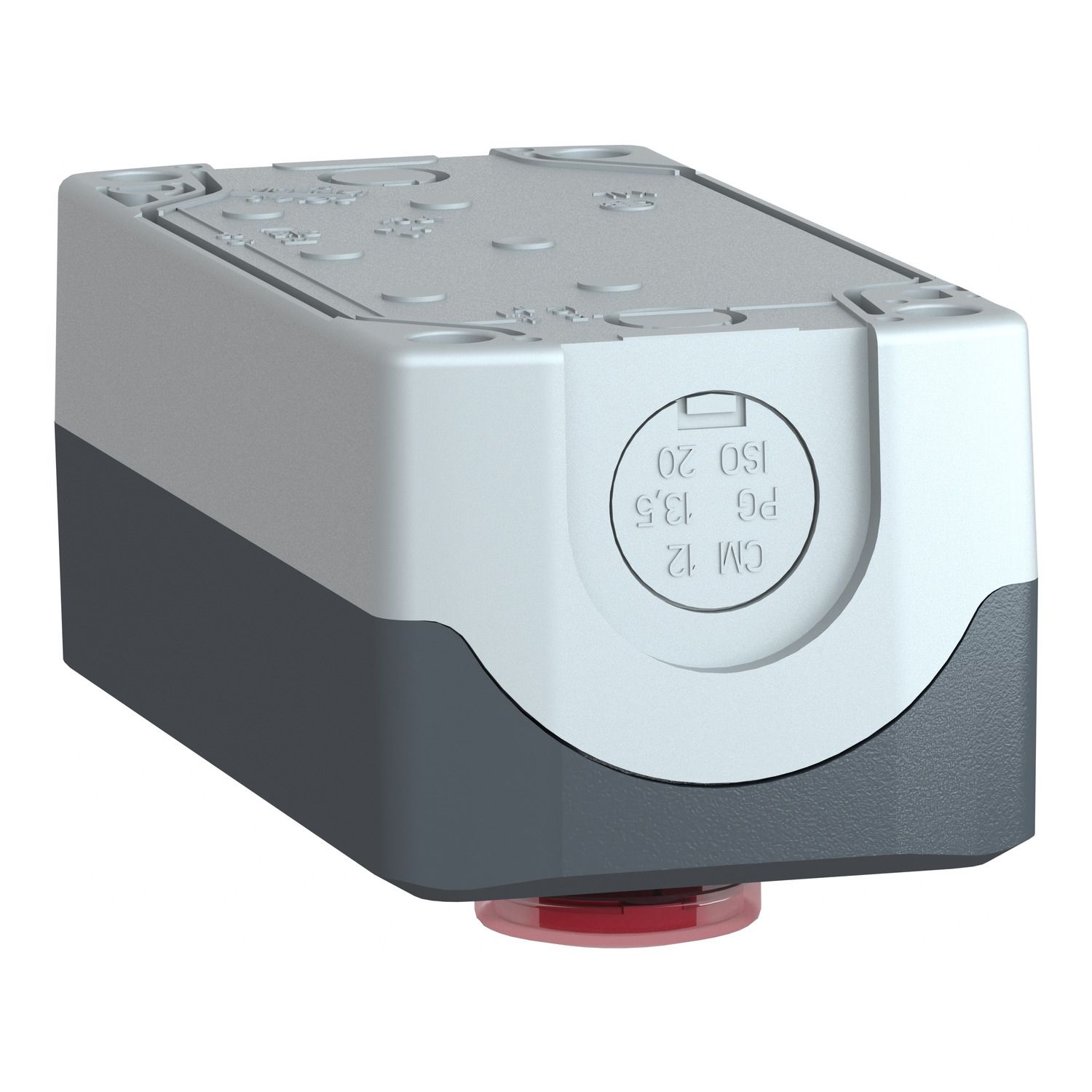 Picture of Control station, Harmony XALD XALK, plastic, dark grey, 1 red pilot light/1 green flush I/1 red flush O push buttons, Ø22 , spring return