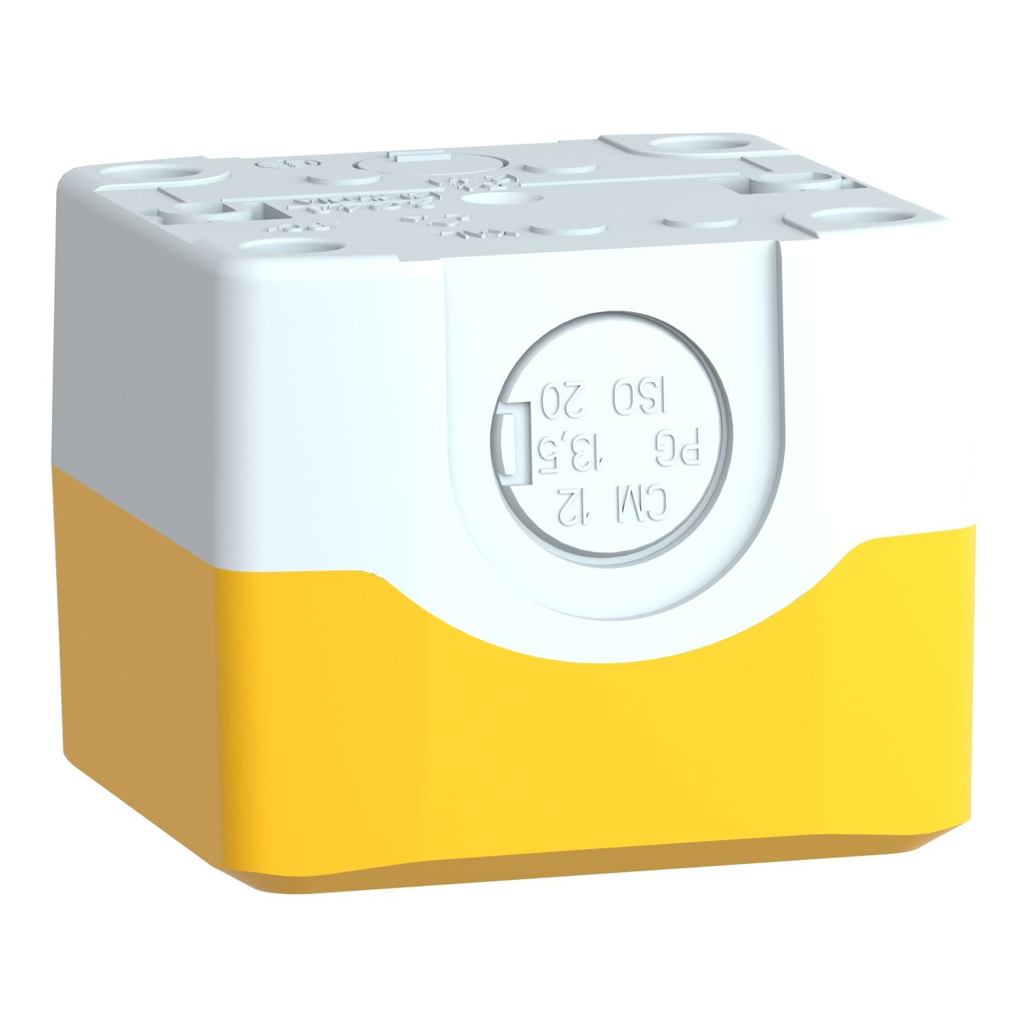 Picture of Empty control station, Harmony XALD, XALK, plastic, yellow, 1 cut out, unmarked, UL CSA certified