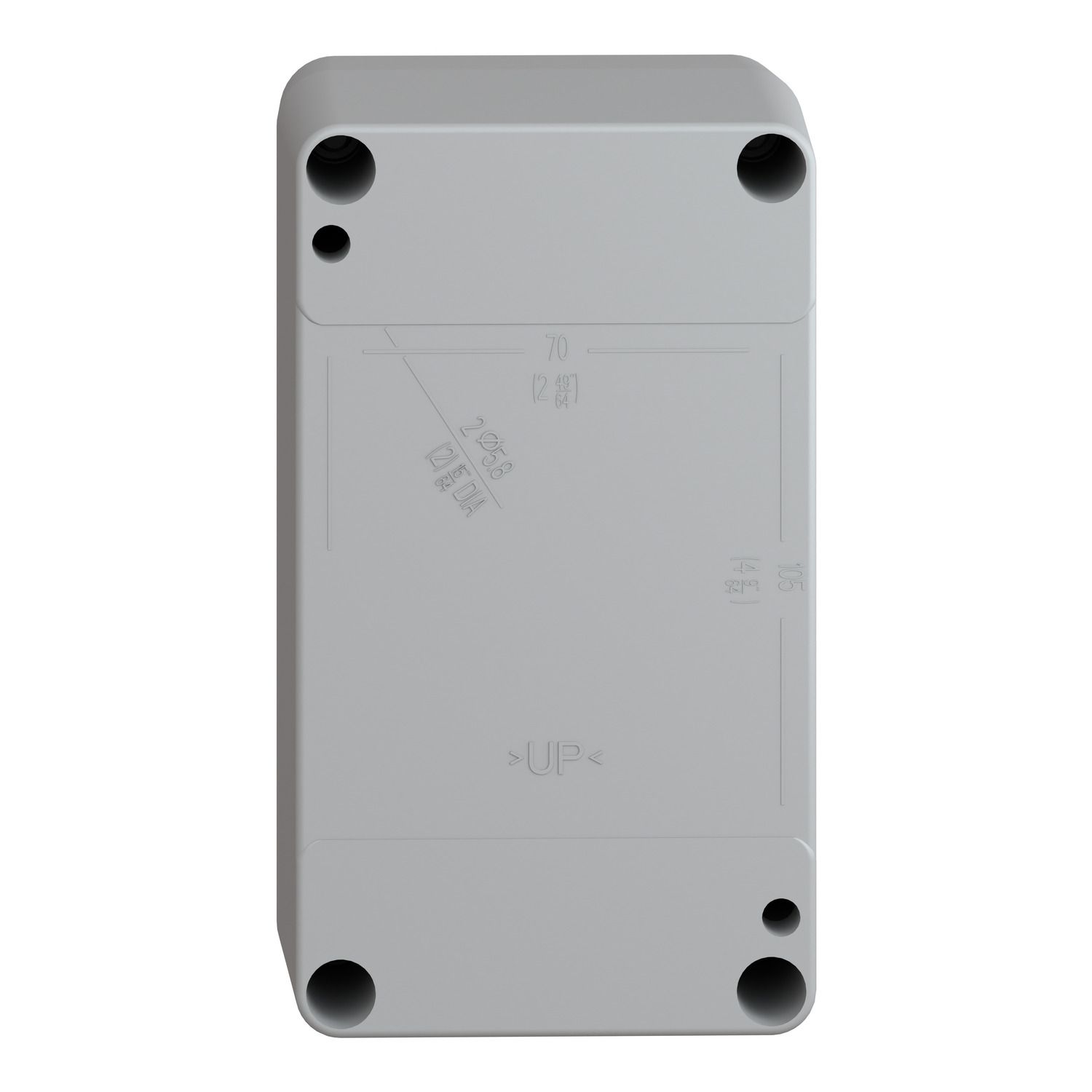 Picture of Empty control station without hinges, Harmony XAP, XB2 SL, plastic, grey, 2 cut outs, 22mm