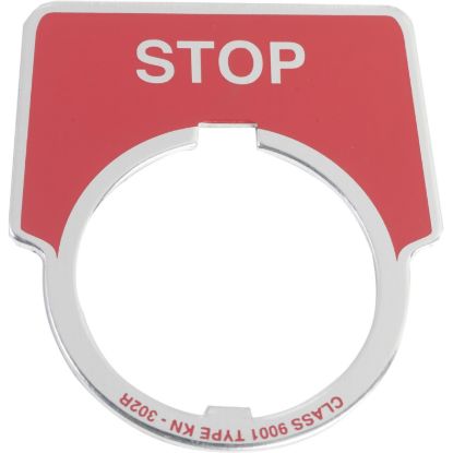 Picture of Harmony 9001K, Harmony 9001SK, legend, 30mm, aluminium, red with silver letters, 44x50mm, marking STOP