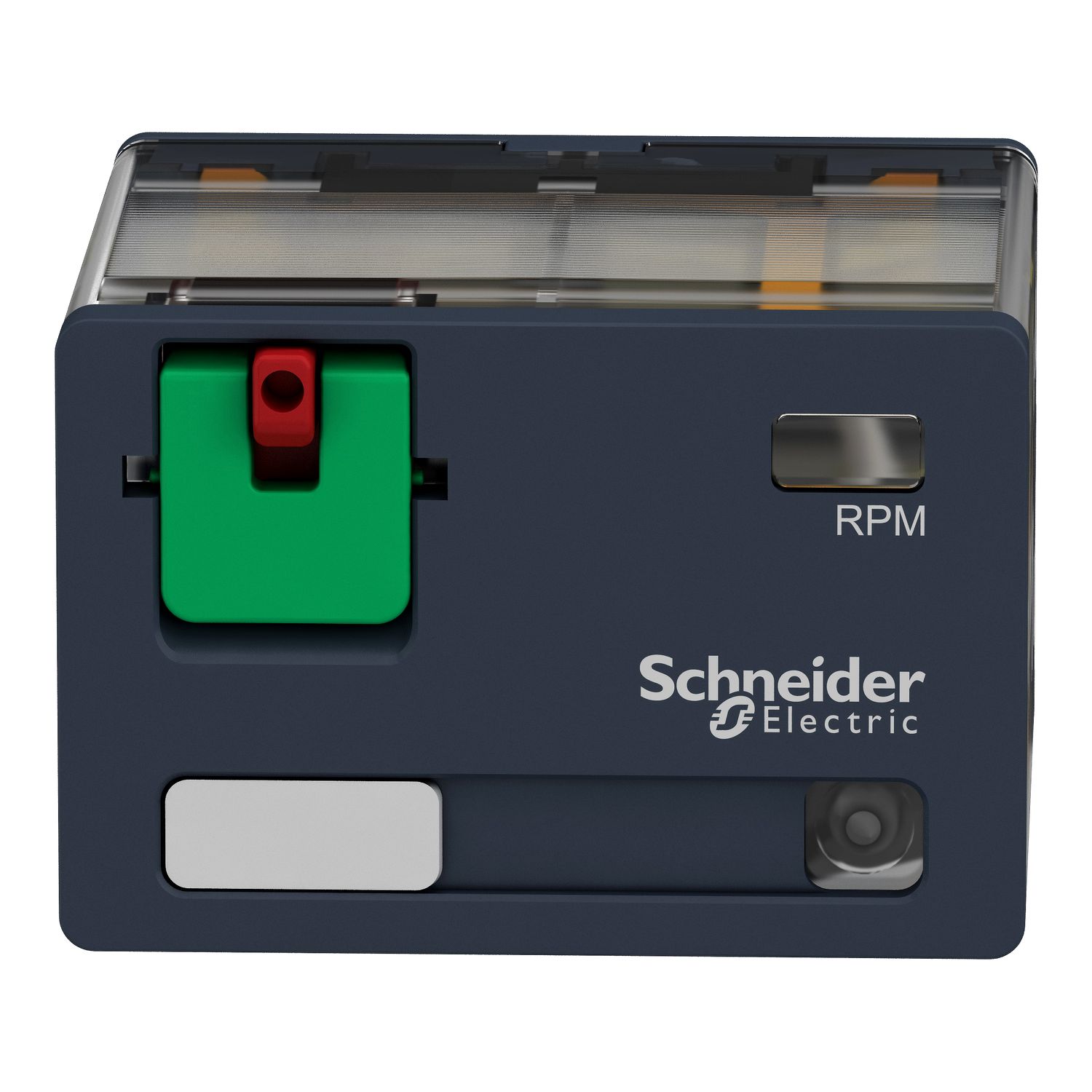 Picture of plug-in relay, Harmony electromechanical relays, 15A, 4CO, with LED, lockable test button, 230V AC