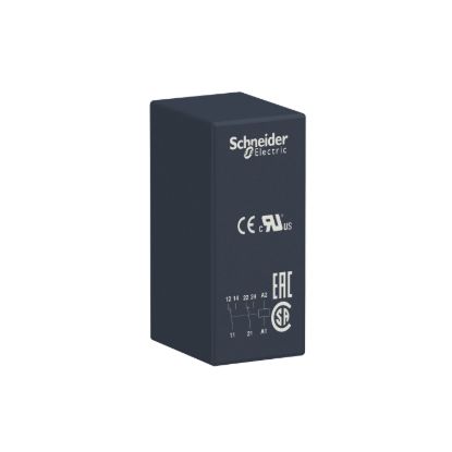 Picture of interface plug-in relay, Harmony electromechanical relays, 8A, 2CO, 24V DC