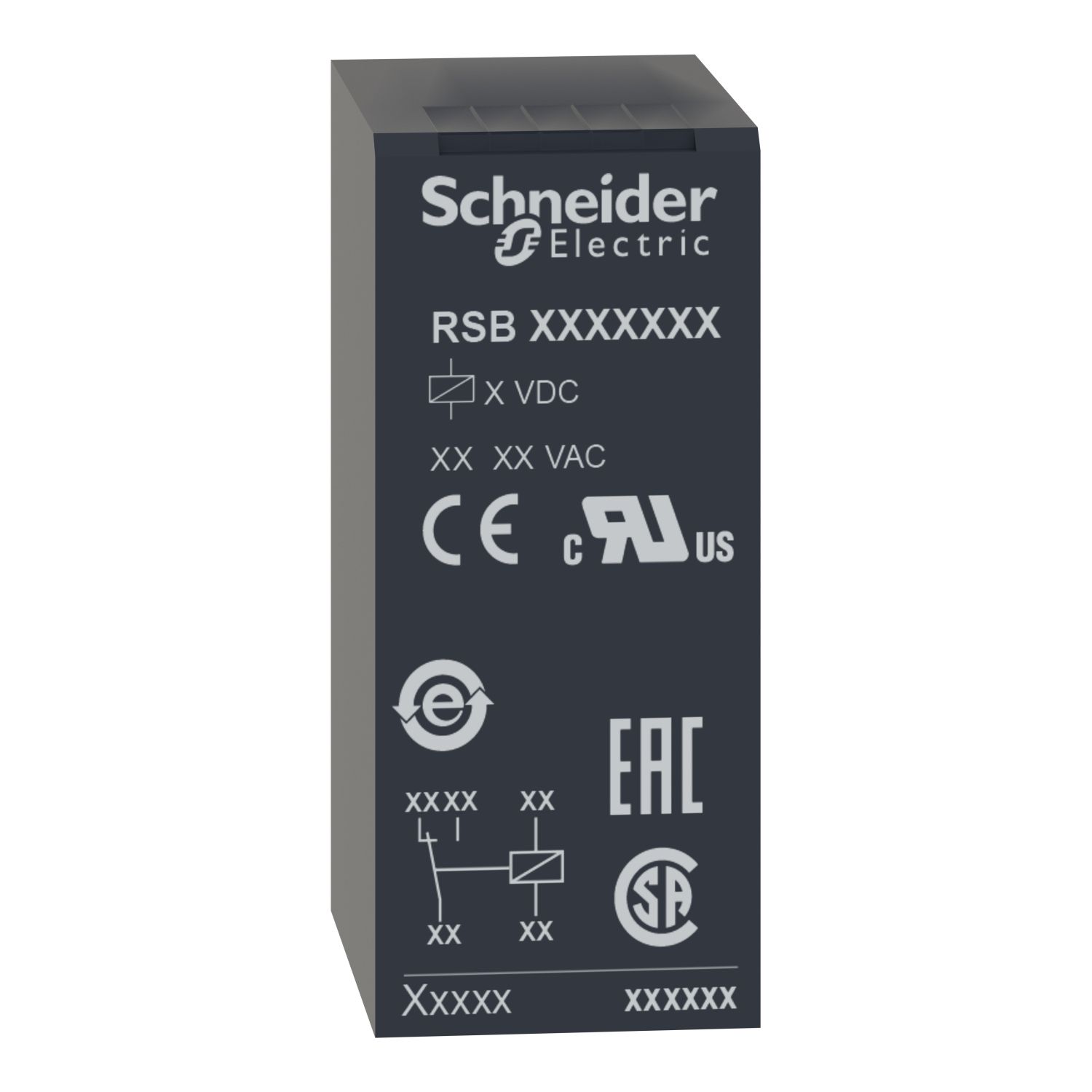 Picture of interface plug-in relay, Harmony electromechanical relays, 8A, 2CO, 48V AC
