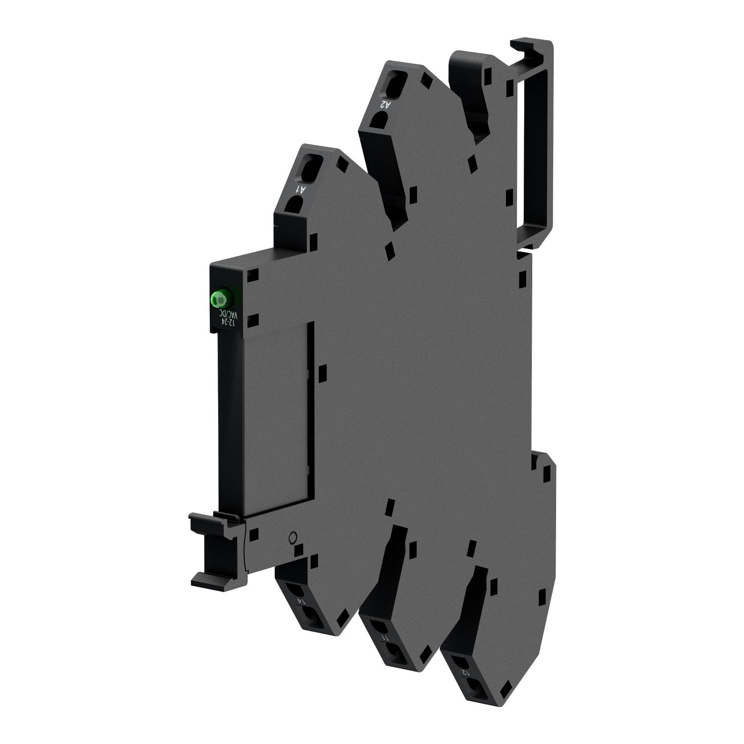 Picture of Slim interface relay pre assembled, Harmony Electromechanical Relays, 6A, 1CO, with LED, spring terminals, 110V AC DC